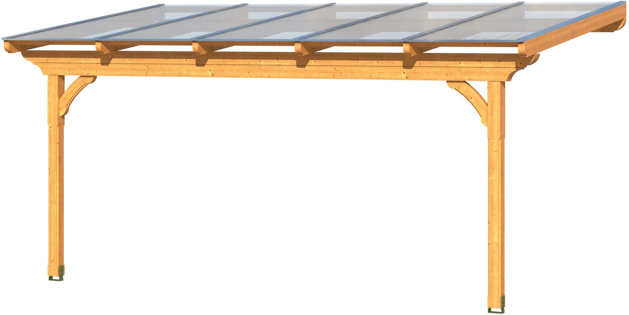 Skanholz Terrassendach Ravenna, BxT: 541x350 cm, Bedachung Doppelstegplatten, Douglasie