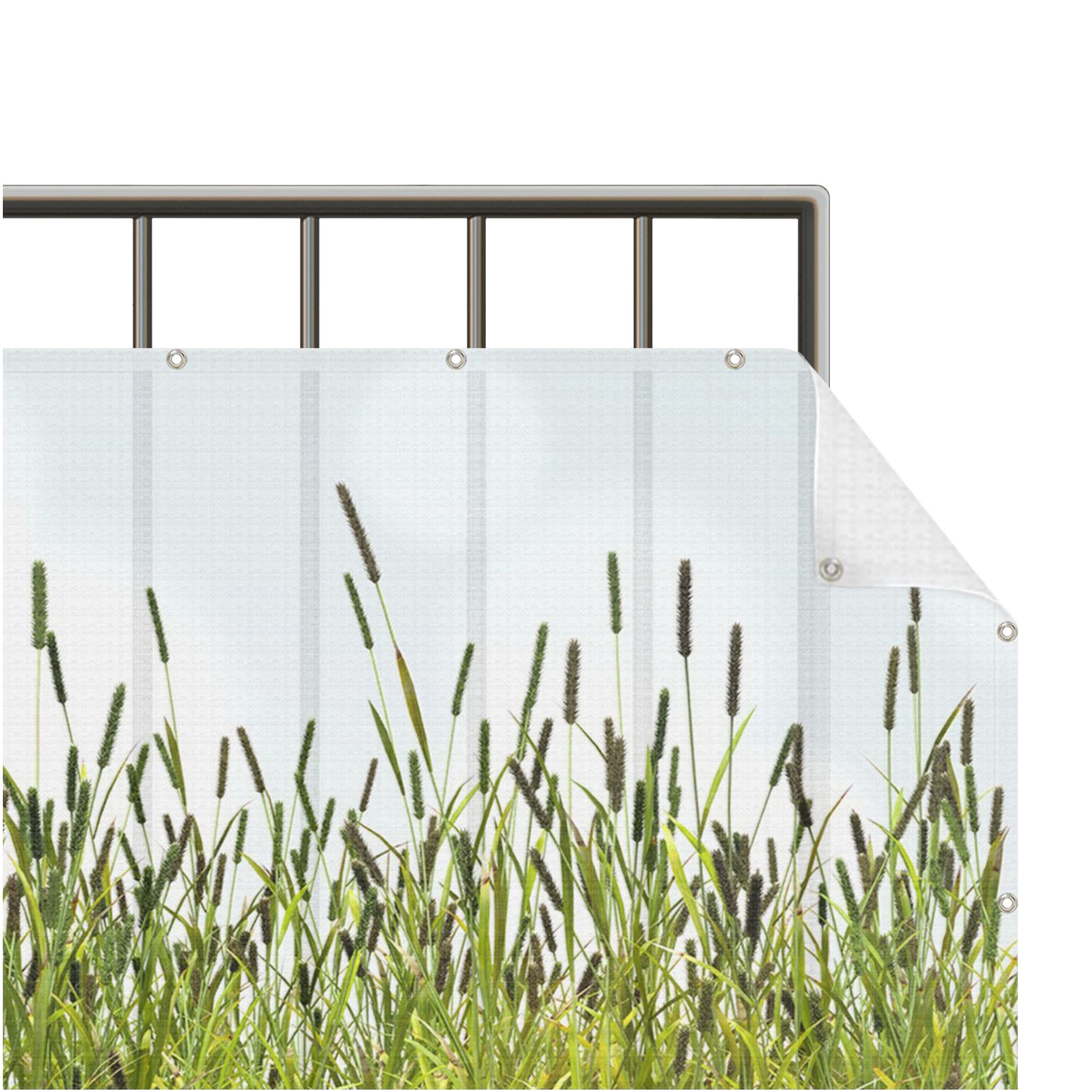 Bilderdepot24 Balkonsichtschutz Sichtschutz Balkon Tropisch Natur Grüne Wiese Balkonbespannung (1m bis 10m fein gelochter Sichtschutz aus Mesh für Geländern & Zäunen, Fertig geöst, inkl. Kabelbindern zur Anbringung) Sichtschutz Terrasse Balkontuch Balkonverkleidung Windschutz Terrasse