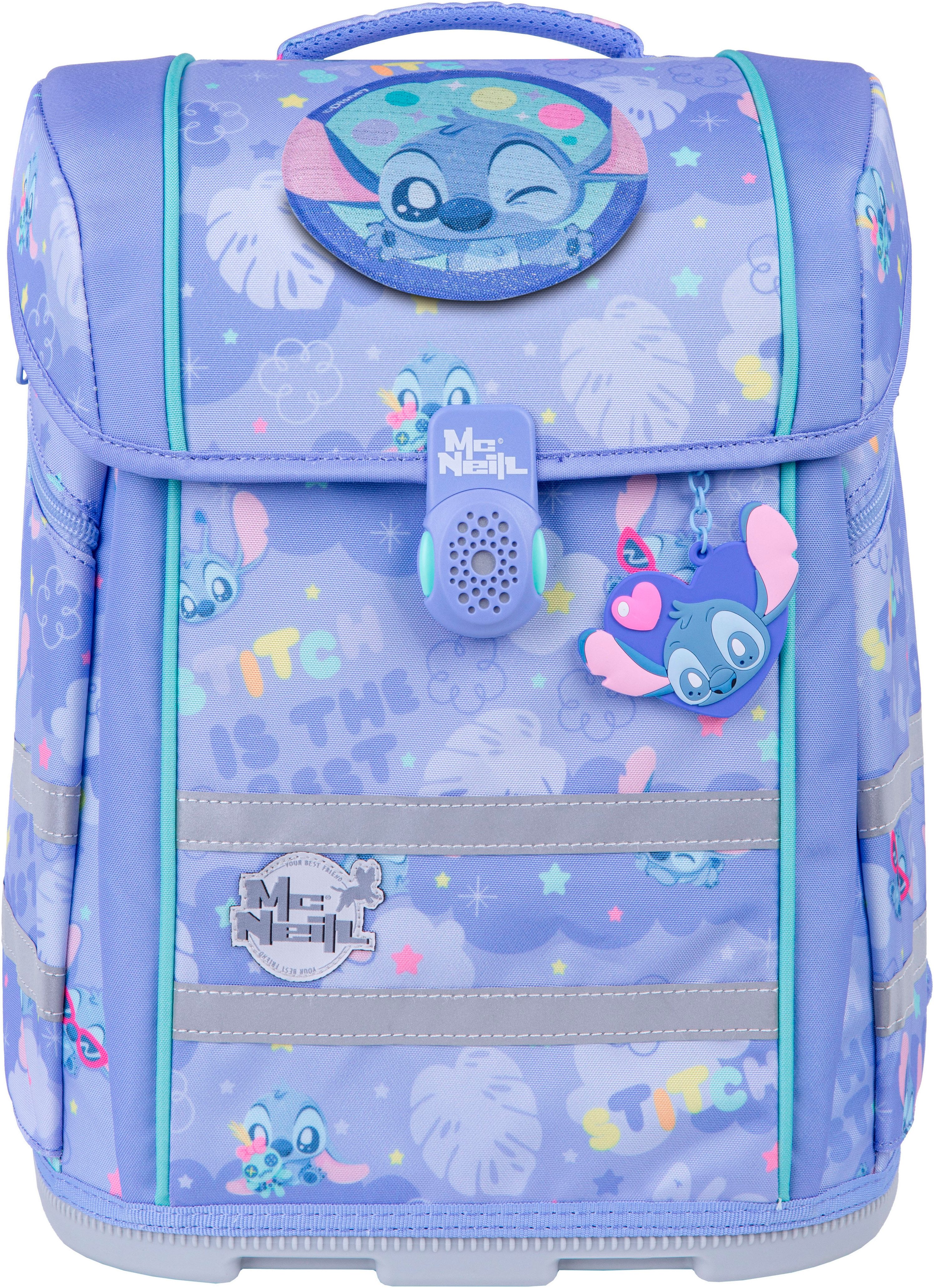 McNeill Schulranzen Perfecto, Stitch II (Set, 5-tlg), inkl. Federmäppchen, Turnbeutel, Schlamperrolle & Motivmagnet