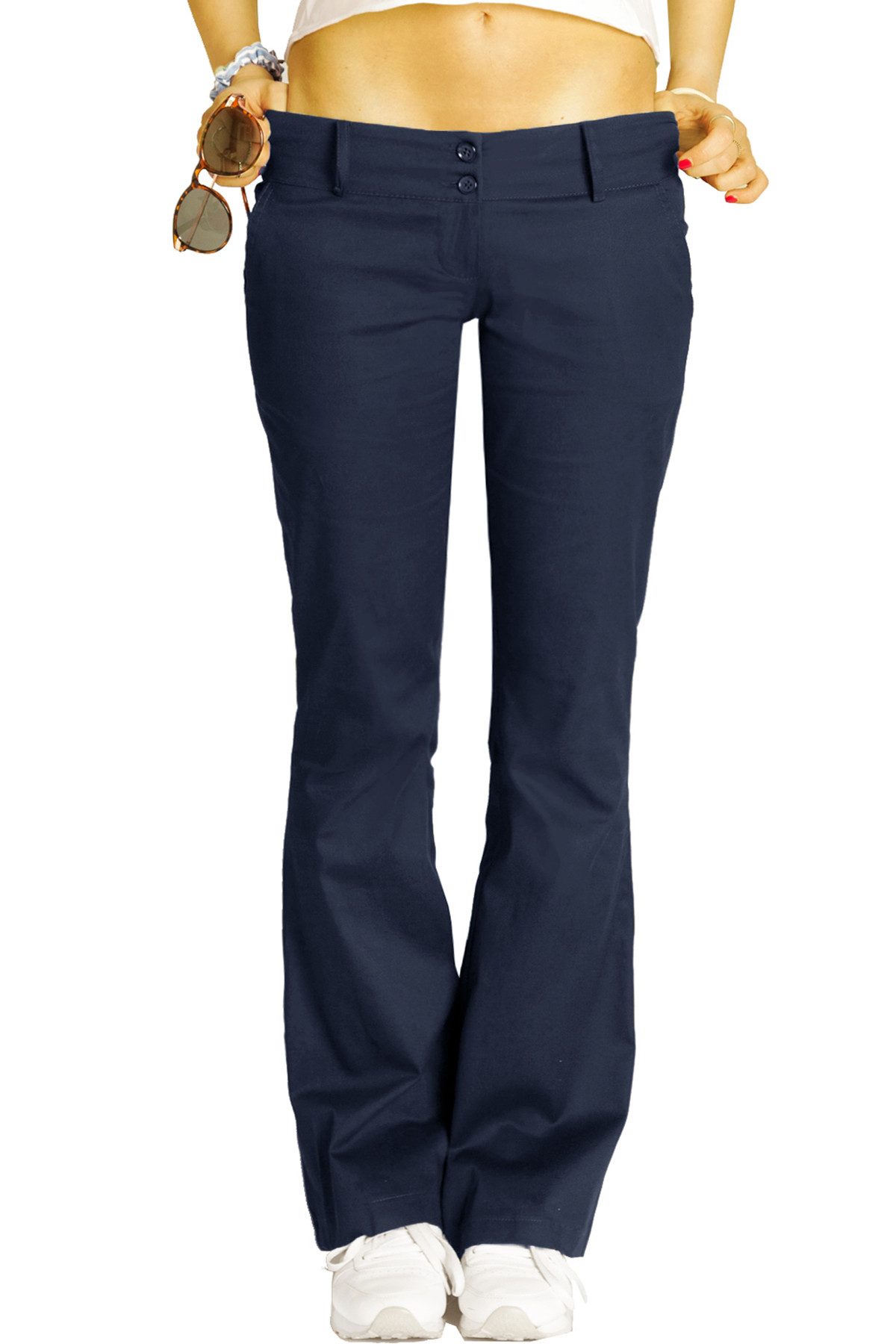be styled Chinohose Stoffhose, Chino, Bootcut Hüfthose mit Stretch - Damen - h17a-A