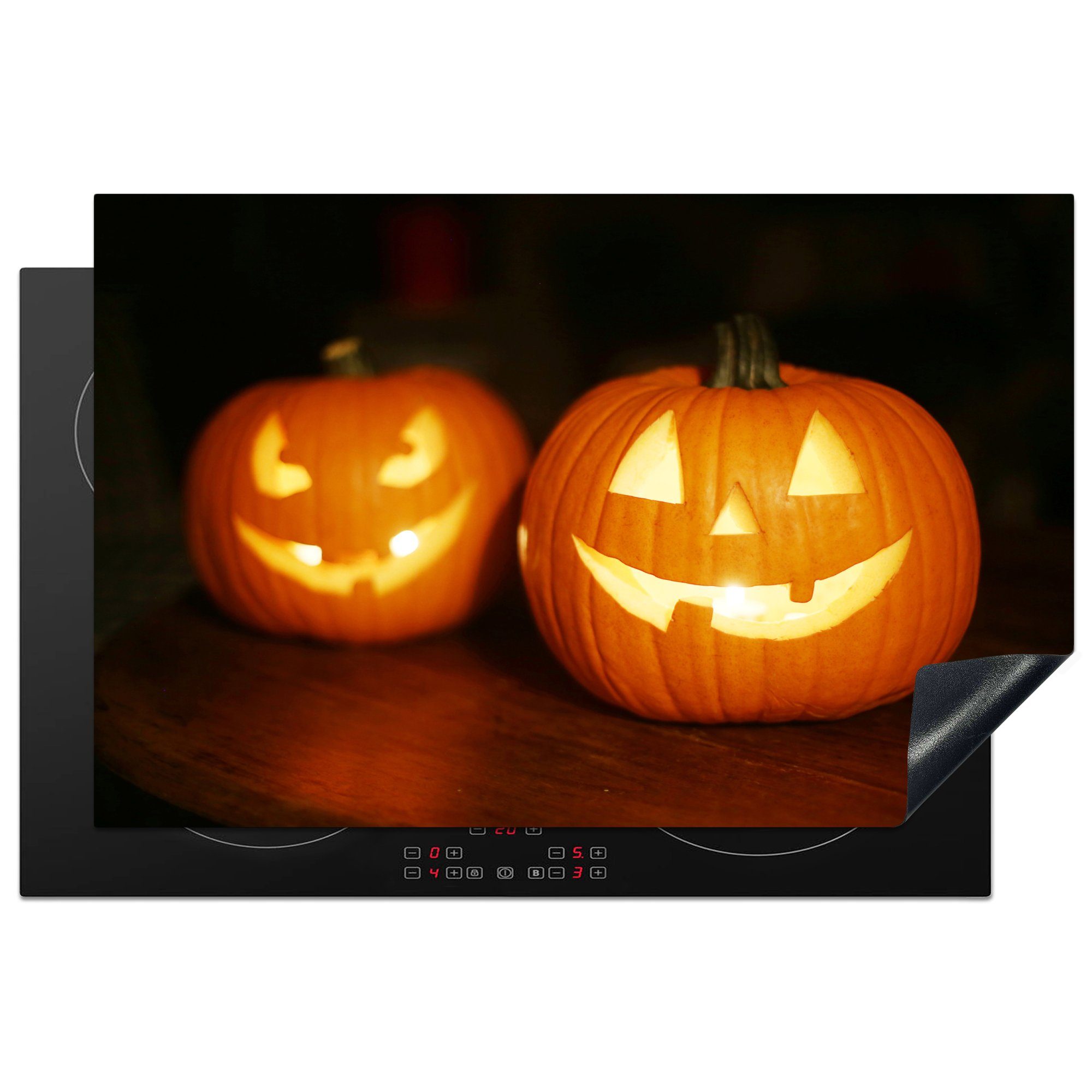 MuchoWow Herdblende-/Abdeckplatte Halloween-Kürbisse, Vinyl, (1 tlg), 81x52 cm, Induktionskochfeld Schutz für die küche, Ceranfeldabdeckung