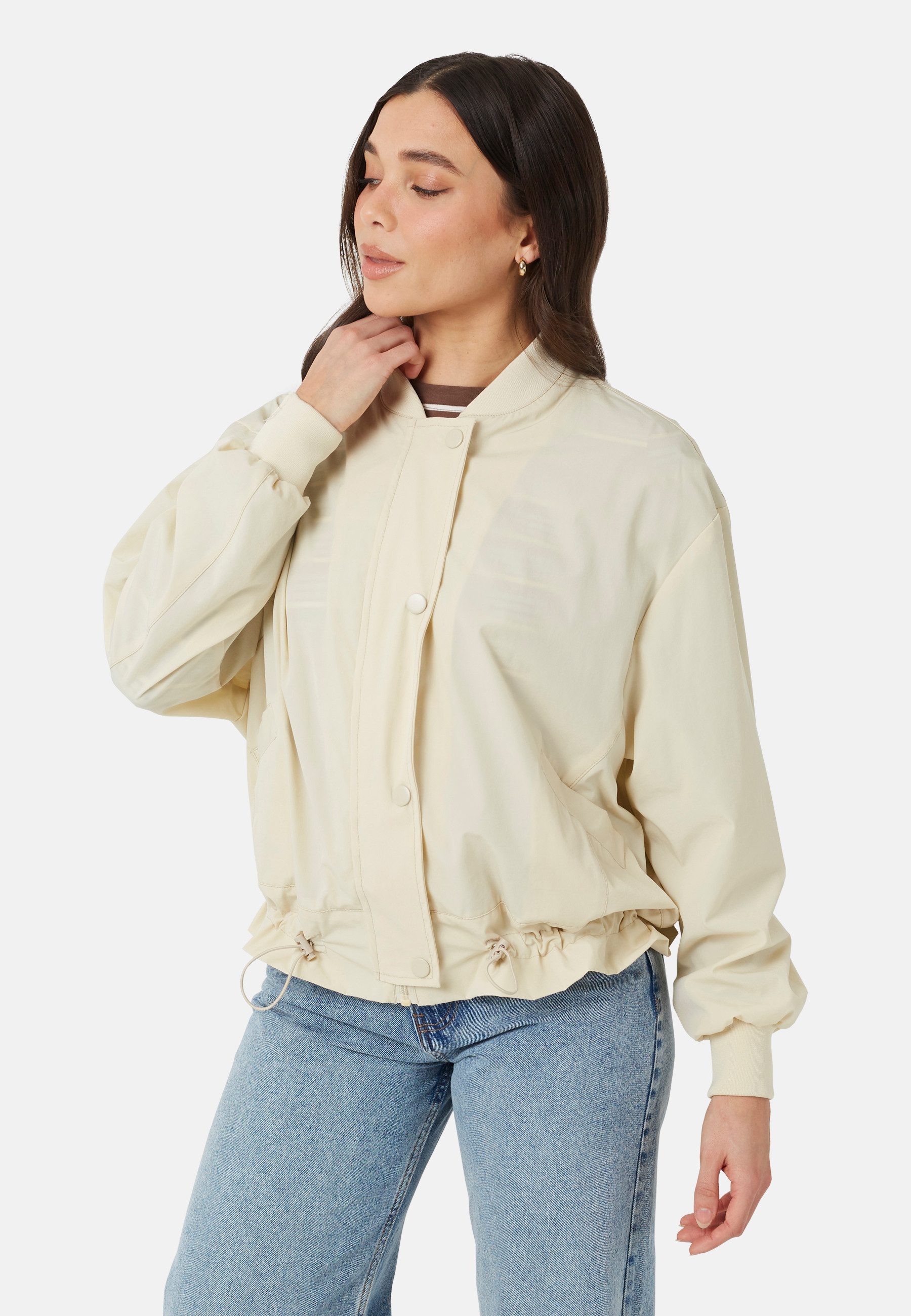 Brave Soul Kurzjacke Kurze Windbreaker-Jacke aus Nylon für Damen