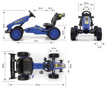 LeNoSa Go-Kart Pedalfahrzeug mit Handbremse verstellbarem Sitz • Freilauf-Funktion, Vorwärts-Rückwärtsgang