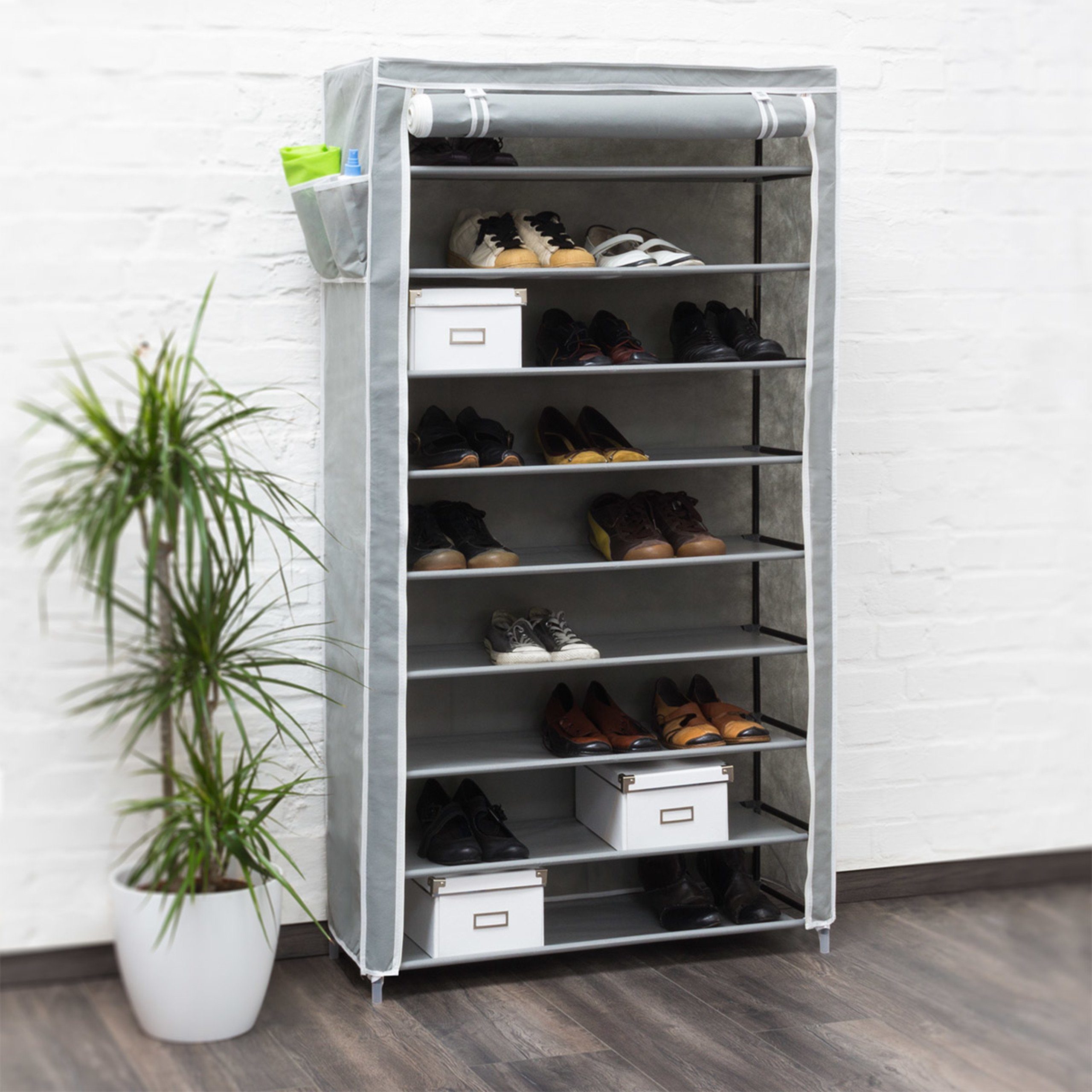relaxdays Schuhschrank VALENTIN hoch Anthrazit günstig online kaufen