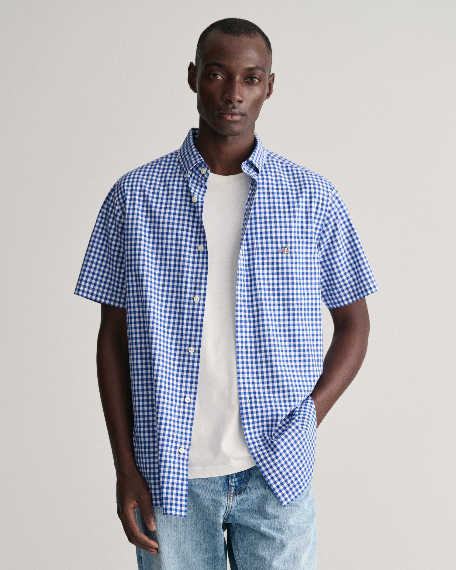 Gant Kurzarmhemd Regular Fit Gingham Popeline günstig online kaufen