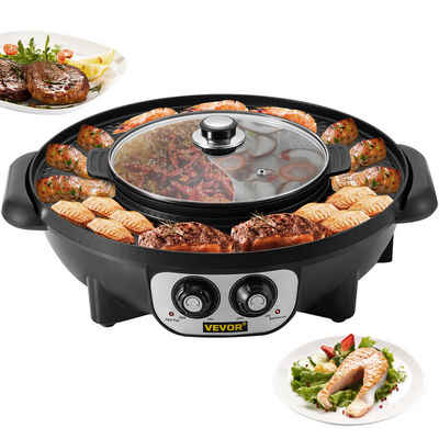 VEVOR Kontaktgrill 2 in 1 Elektrischer Hot Pot Grill, 1200W + 1000W Elektrogrill