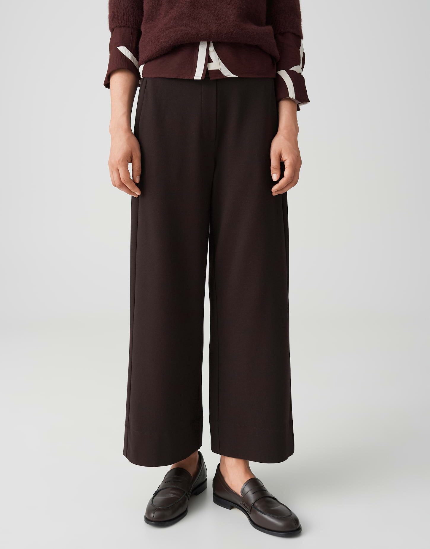 OPUS Culotte Pants mit Crepe Optik Vorverlegte Seitennaht für modernen Shape