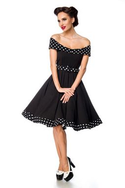 BELSIRA Trachtenkleid Belsira - schulterfreies Swing-Kleid mit Gürtel -