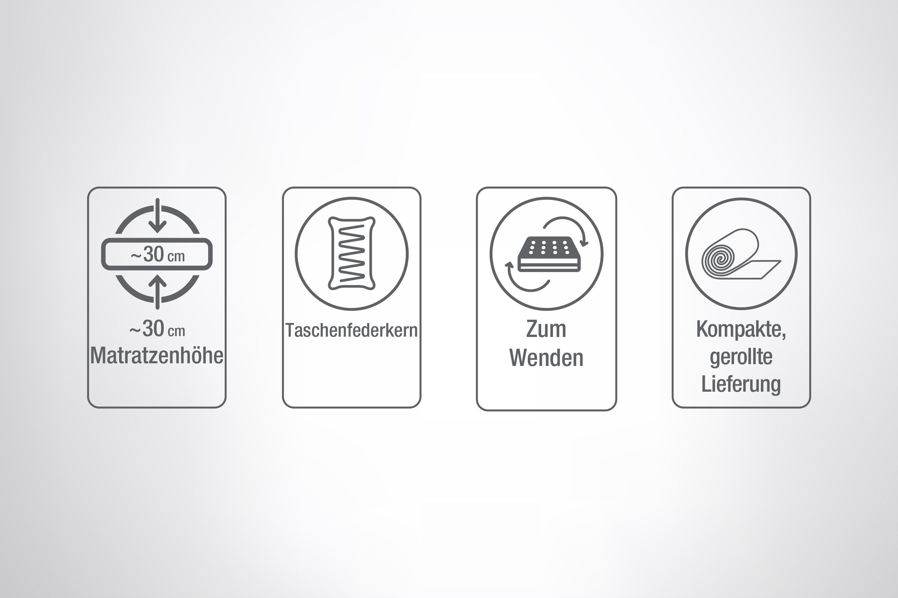 Taschenfederkernmatratze Majestät Premium, Top-Matratze mit über 1000 4,5-Sterne-Bewertungen, Yatas Bedding, 30 cm hoch, Matratze in 90x200 cm, 140x200 cm und weiteren Größen