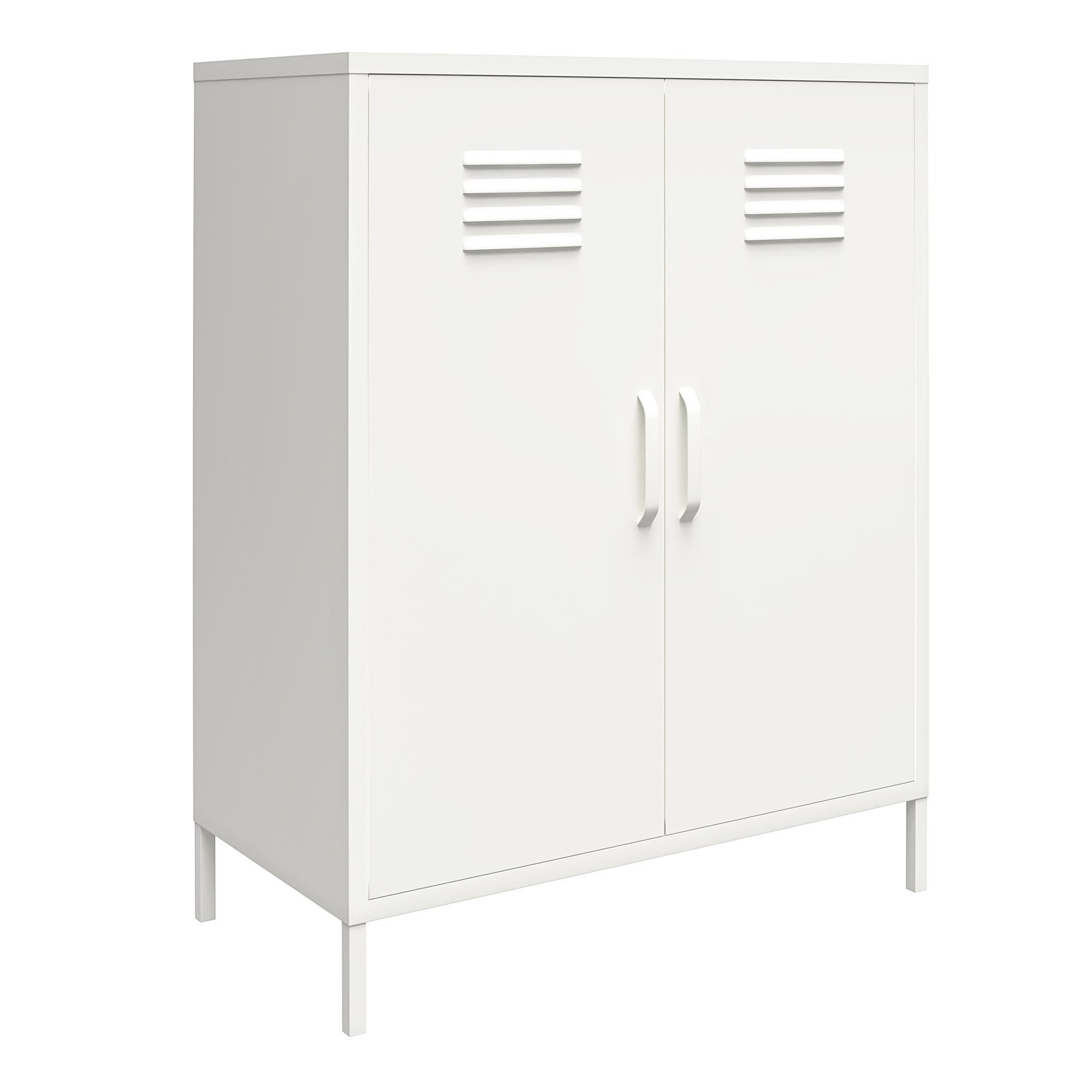 loft24 Mehrzweckschrank Mission District Highboard aus Metall, Metallschrank mit 2 Türen im Retro Look