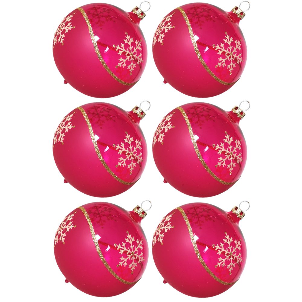 Weihnachtsbaumkugel Weihnachtskugel-Set Kristallwelle, pink