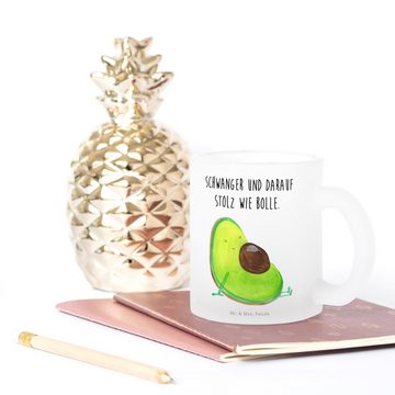 Mr. & Mrs. Panda Teeglas Avocado Schwangerschaft - Transparent - Geschenk, Babyparty, Teetasse, Premium Glas, Außerordentliches Design