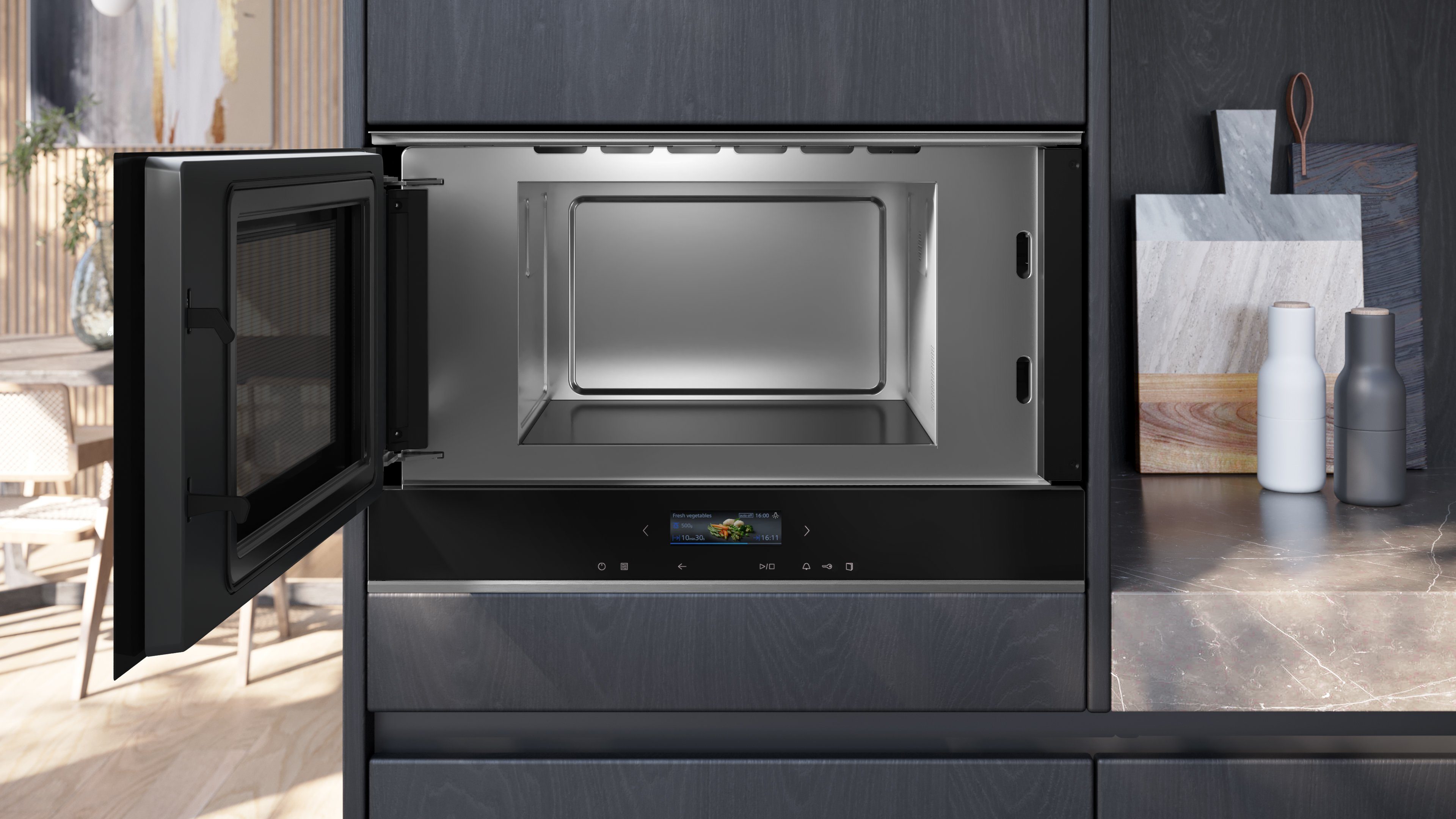 SIEMENS Einbau-Mikrowelle BF722L1B1, Mikrowelle, 21 l, TouchControl Funktion für eine einfache & innovative Bedienung