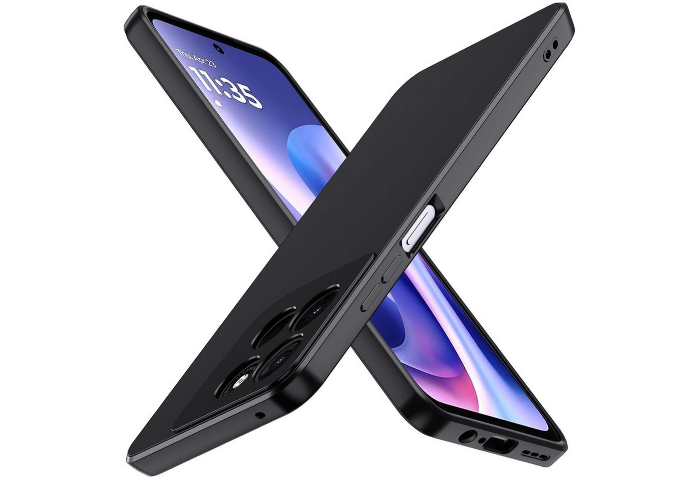 CoolGadget Handyhülle Black Series Handy Hülle für Motorola Moto G56 5G 6,72 Zoll, Edle Silikon Schlicht Schutzhülle für Motorola Moto G56 5G Hülle