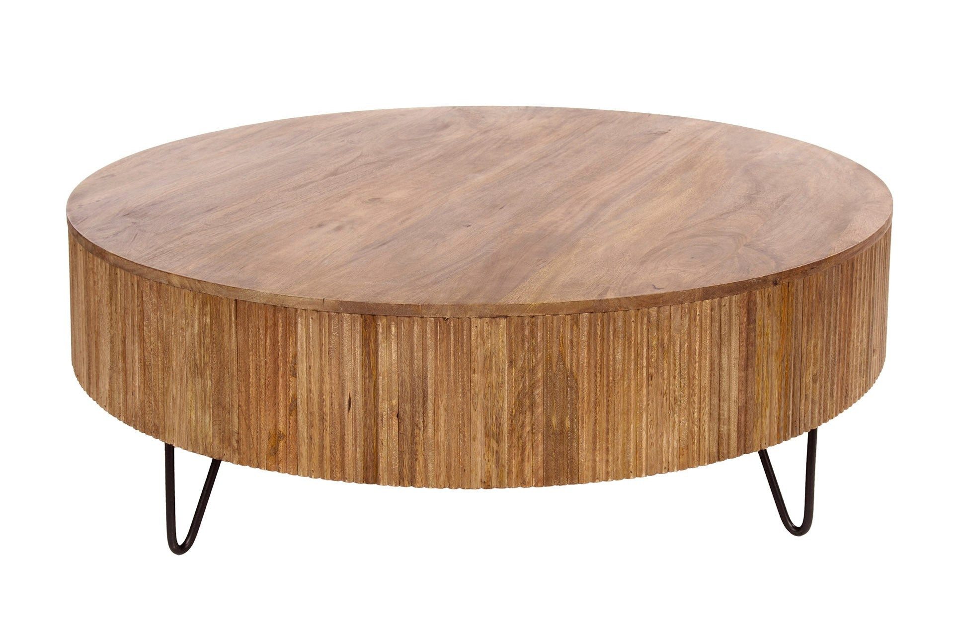 Luxusbetten24 Couchtisch Duna, aus Mangoholz, 120cm Durchmesser