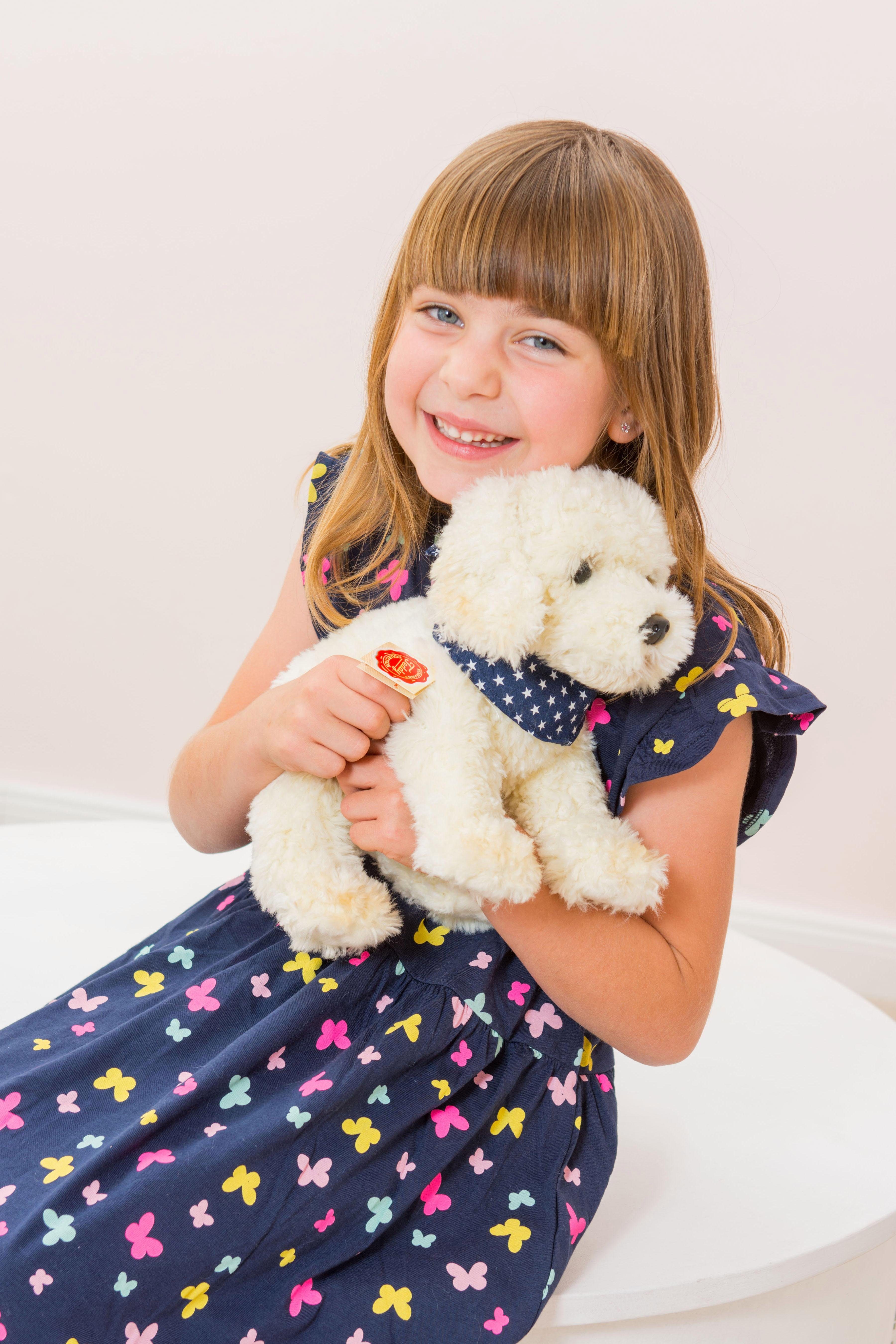 Teddy Hermann® Kuscheltier Labradoodle sitzend, 30 cm, zum Teil aus recyceltem Material