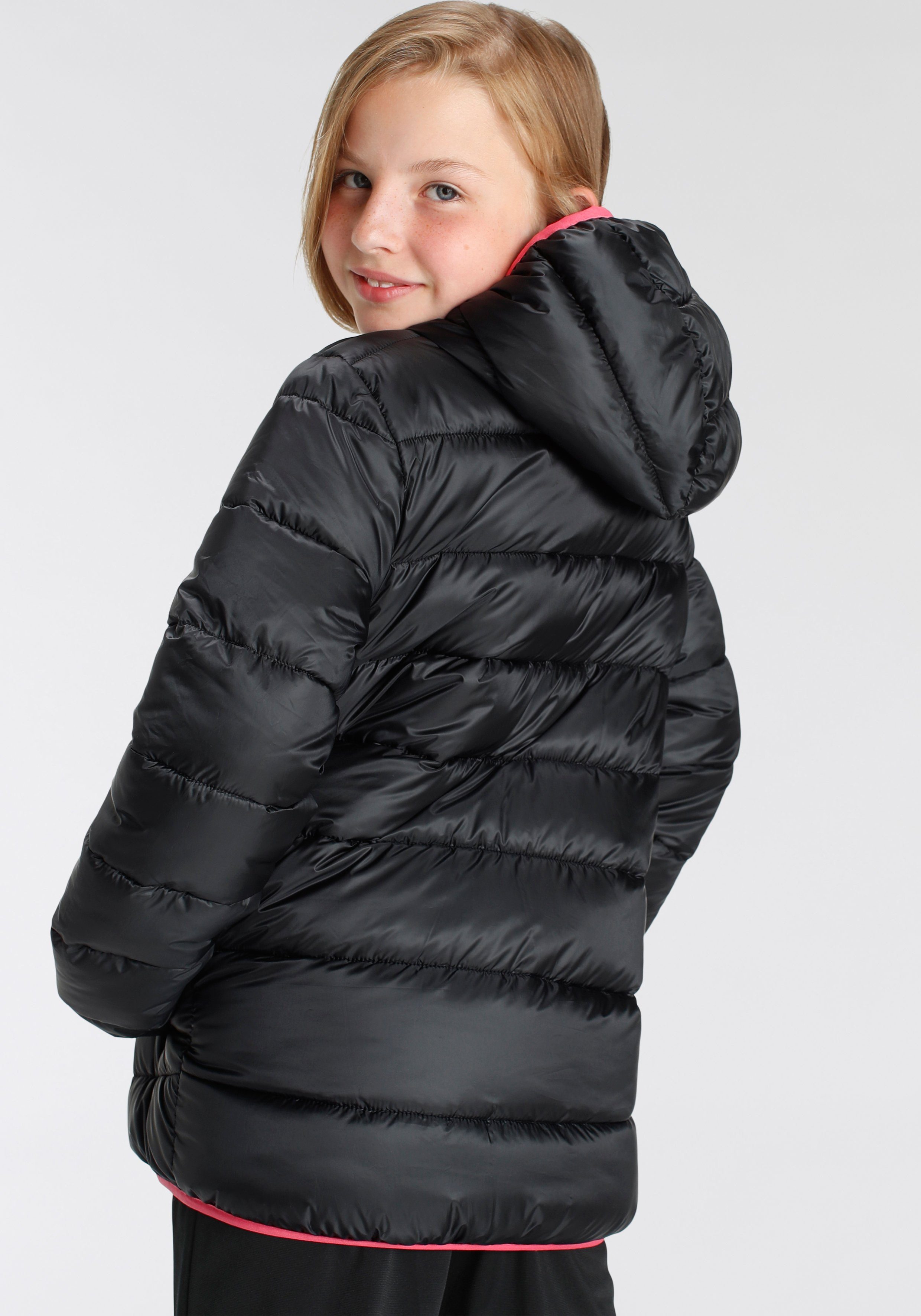 Hooded Jacket Kinder Steppjacke schwarz-pink Champion für Outdoor -