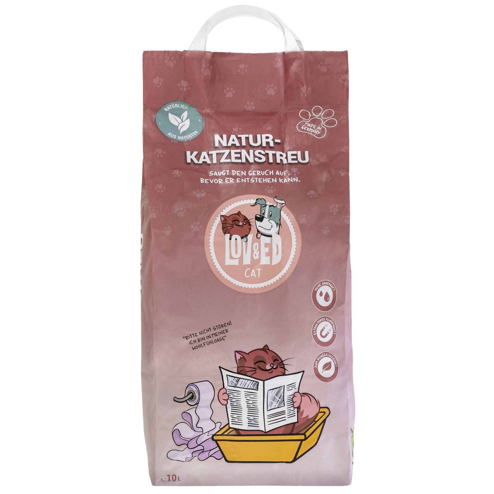 Lov&Ed Katzenstreu Natur-Katzenstreu 10 Liter, hygienische Frische in der Katzentoilette