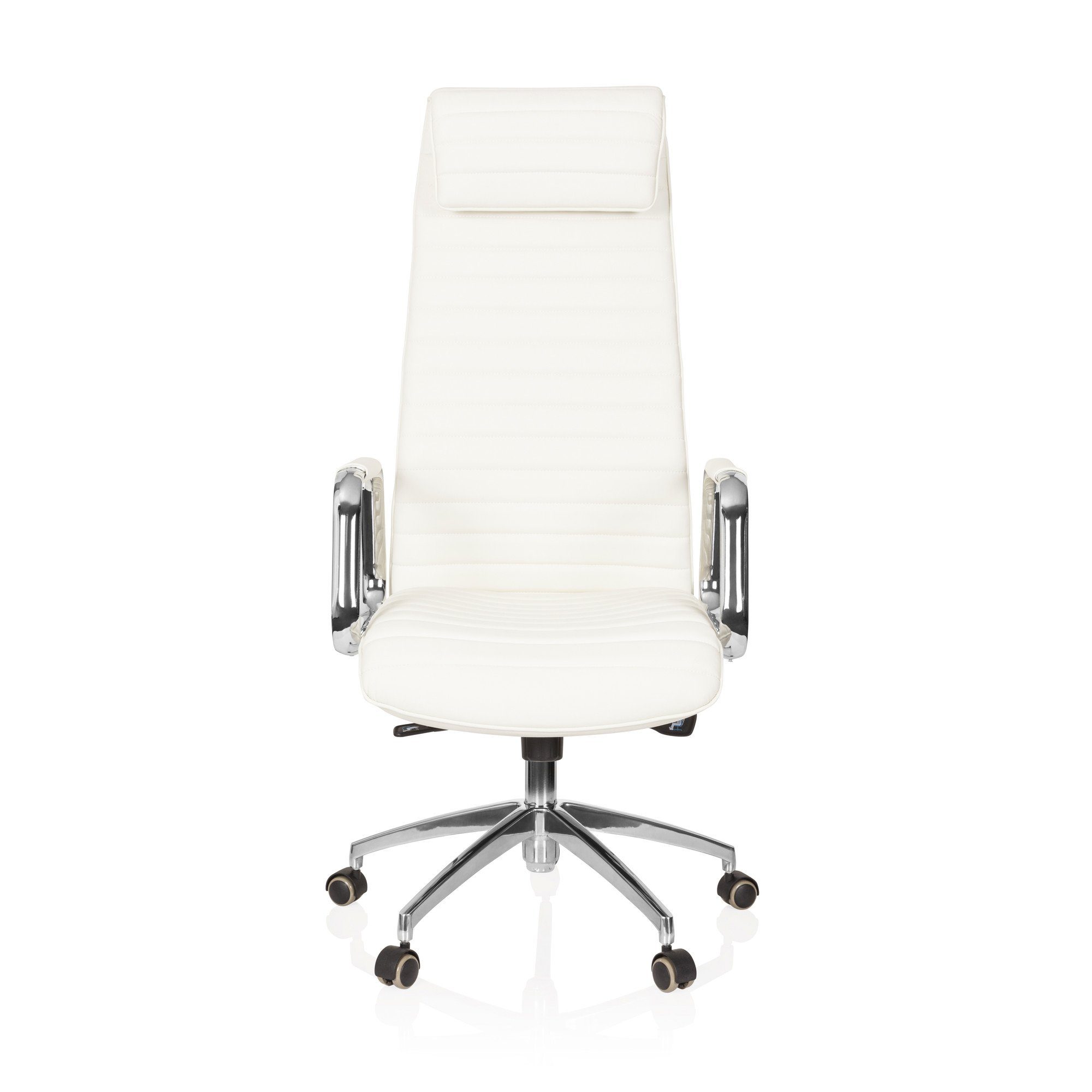 hjh OFFICE Drehstuhl Luxus Chefsessel ASPERA 20 Leder mit Armlehnen (1 St), Bürostuhl ergonomisch Cremeweiß