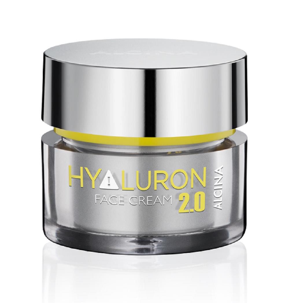 ALCINA Tagescreme ALCINA HYALURON 2.0 Face Cream (50 ml) Packung, Feuchtigkeitscreme mit Hyaluronsäure glättet und hydratisiert.