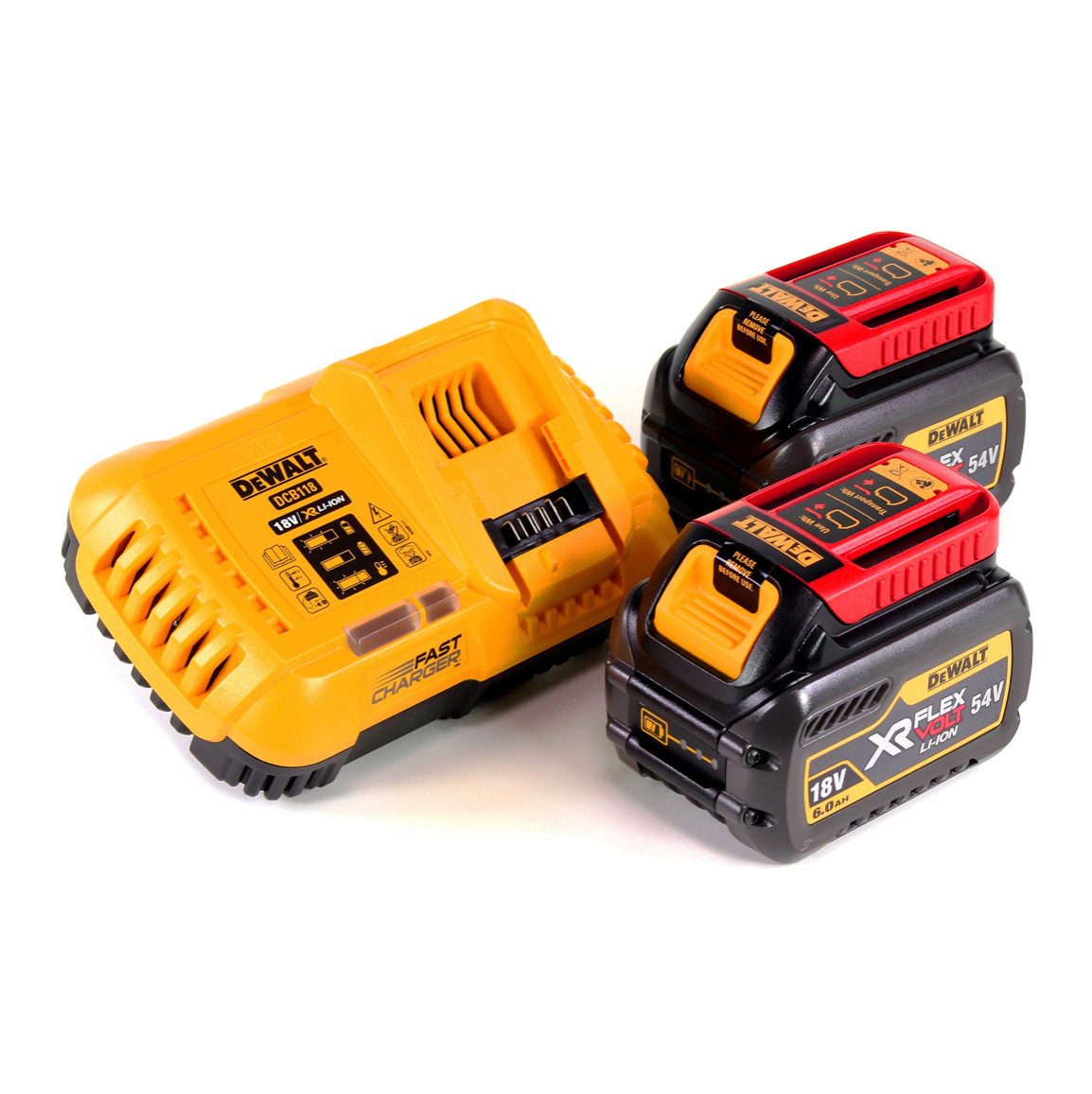 DeWalt DCB 118 T2 XR FLEXVOLT Starter Set + 2x Akku 6,0 Ah Schnelllade-Gerät
