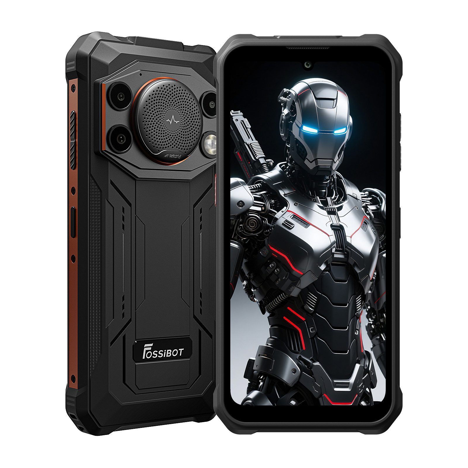 Fossibot Outdoor Handy 10000mAh, Unterwasserkamera, IP68/IP69K, HD+ NFC Smartphone (6,745 Zoll, 128 GB Speicherplatz, 50 MP Kamera, F110Pro, 8GB RAM + 128GB ROM, Android 15, KI-Erkennung, OTG)