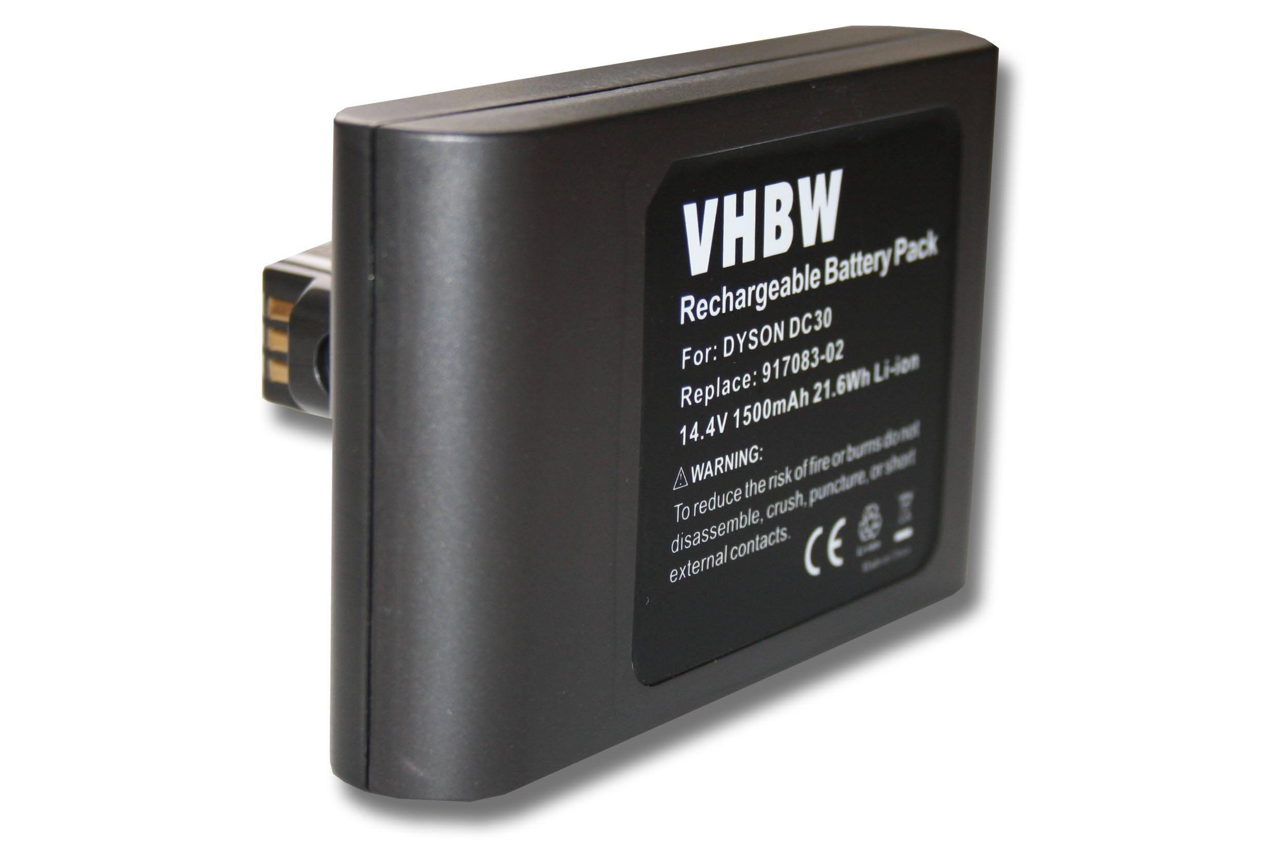 vhbw kompatibel mit Dyson DC30 mAh DC35, Li-Ion White, Staubsauger-Akku DC30 (14,4 V) 1500