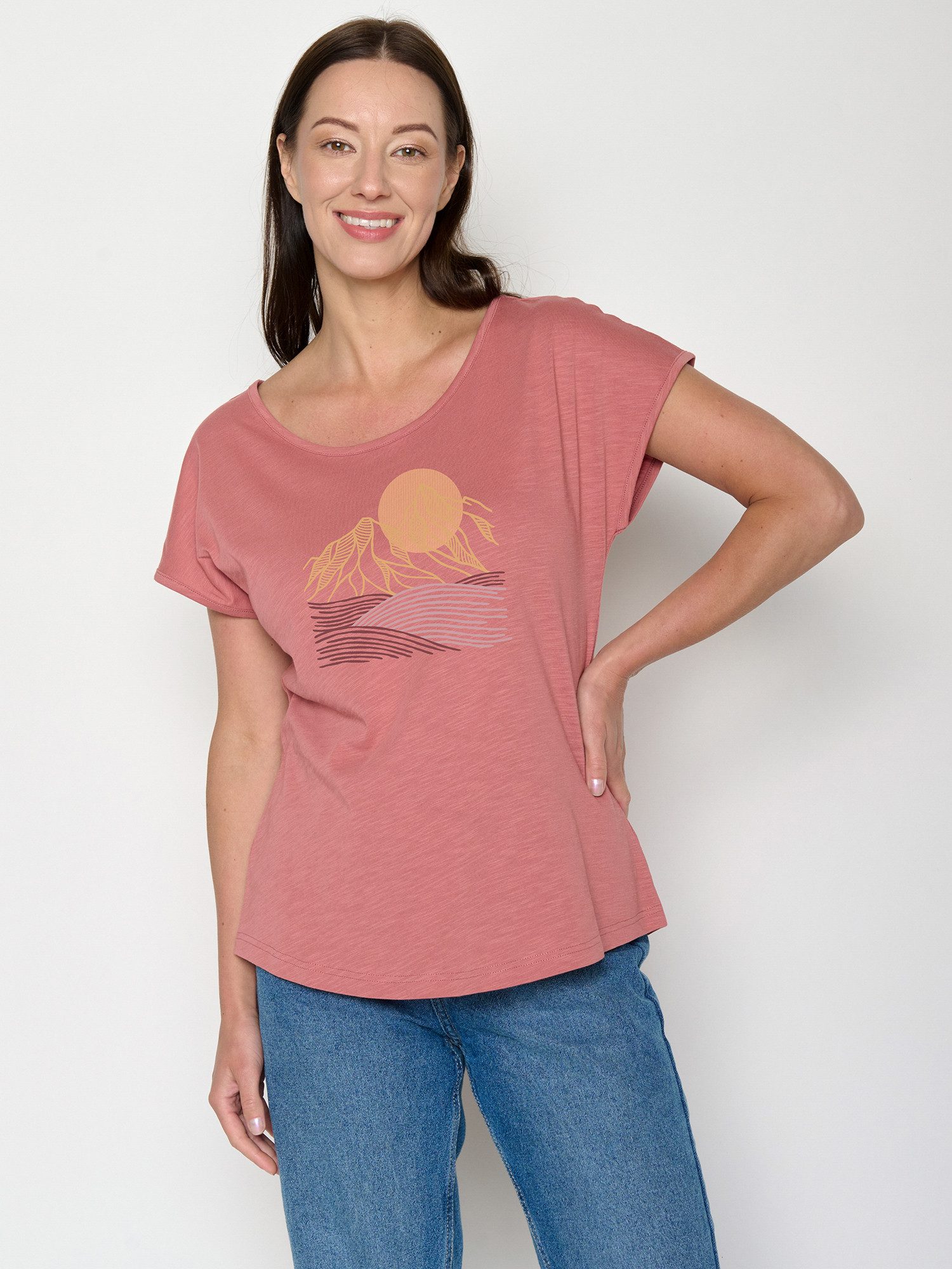 GreenBomb T-Shirt Cool Mountain Scenery (1-tlg) Rundhalsausschnitt, Bio-Baumwolle, GOTS Zertifiziert
