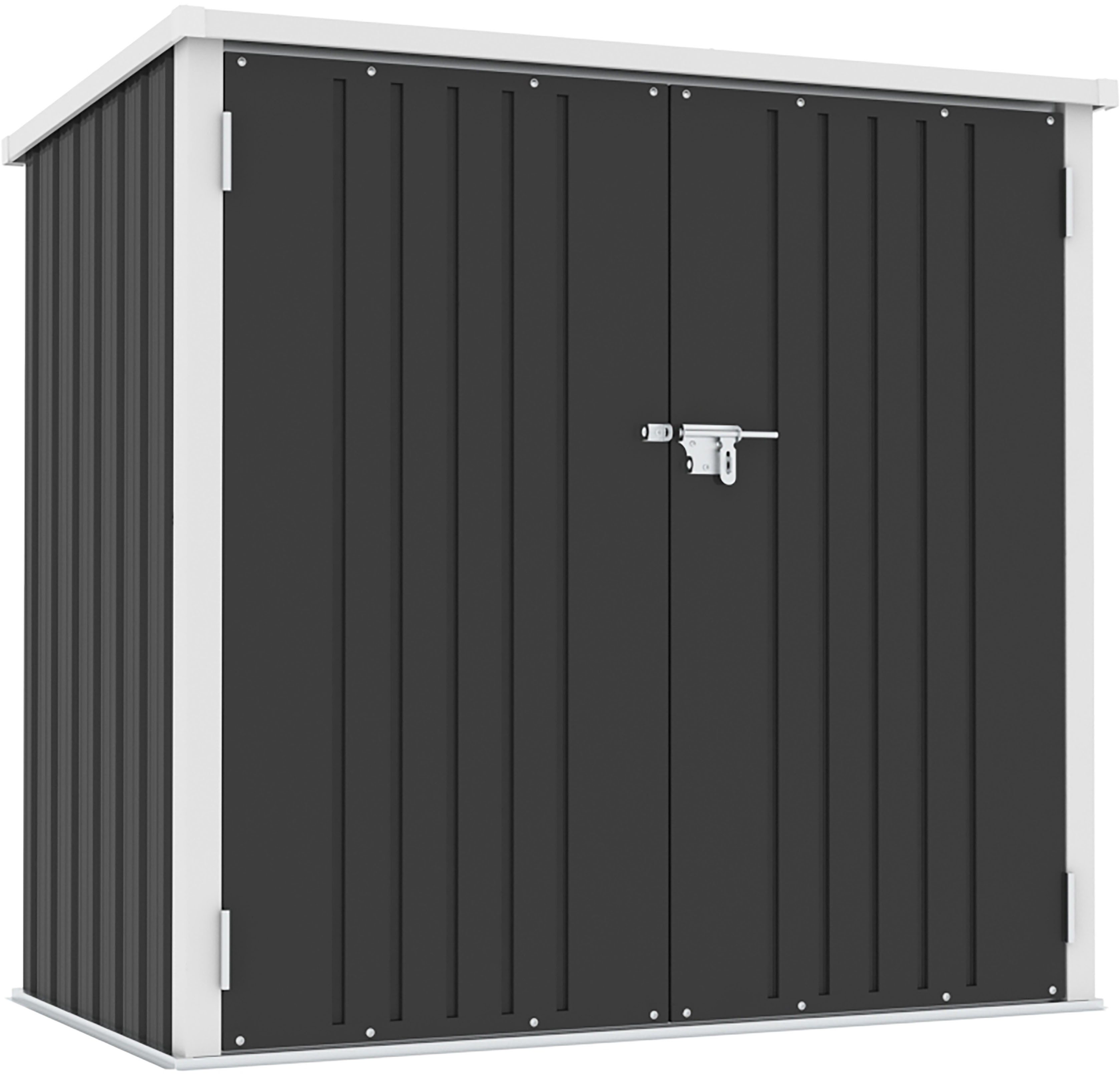 KONIFERA Garten-Geräteschrank mit Bodenrahmen, BxT: 143x87 cm, wetterfest und langlebig, nahezu wartungsfrei
