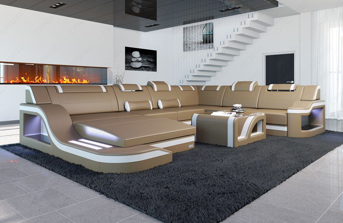 Sofa Dreams Wohnlandschaft XXL Ledersofa Palermo günstig online kaufen