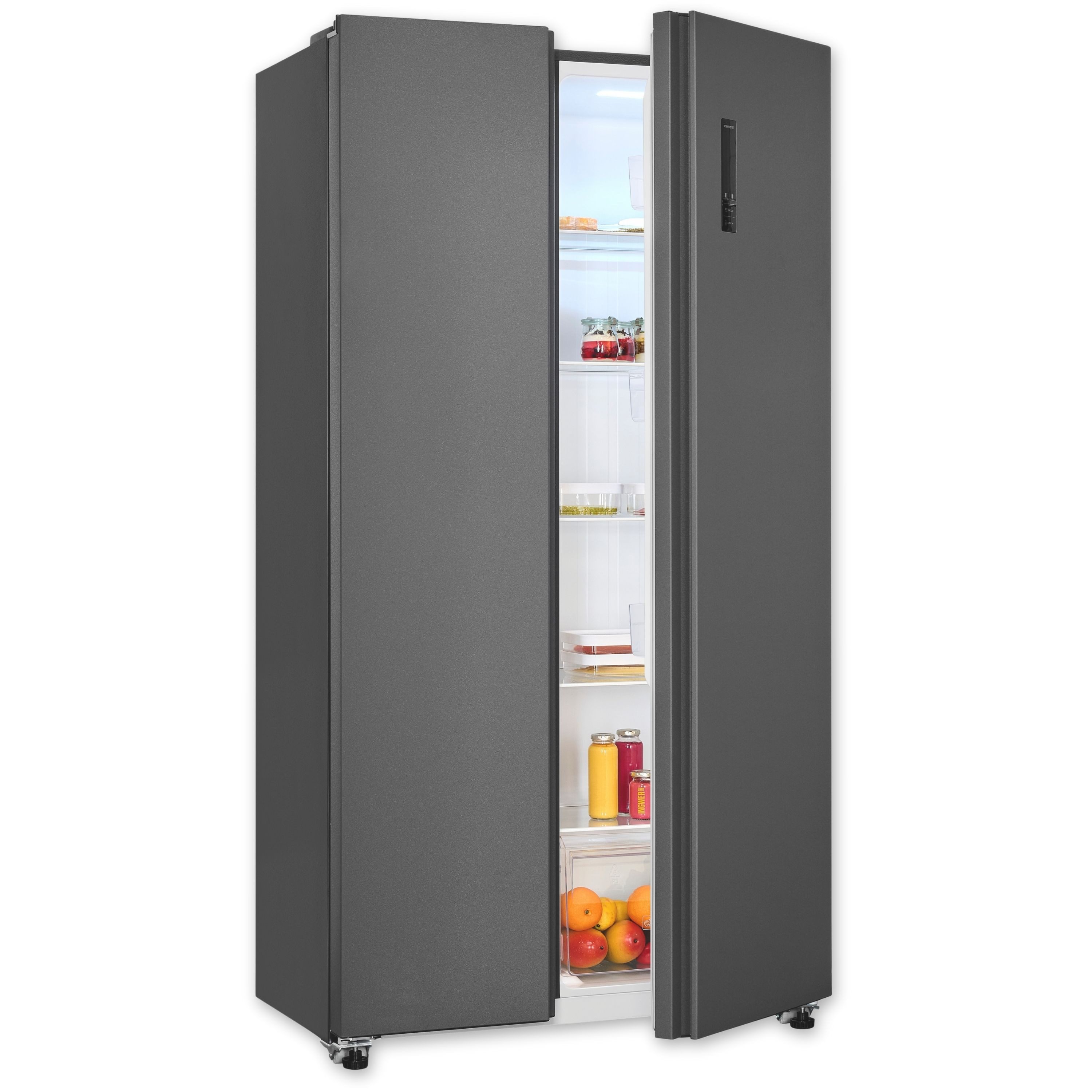 exquisit Side-by-Side SBS546-040E, 177 cm hoch, 90 cm breit, verstellbare Glasablage, No-Frost, elektronische Temperaturregelung