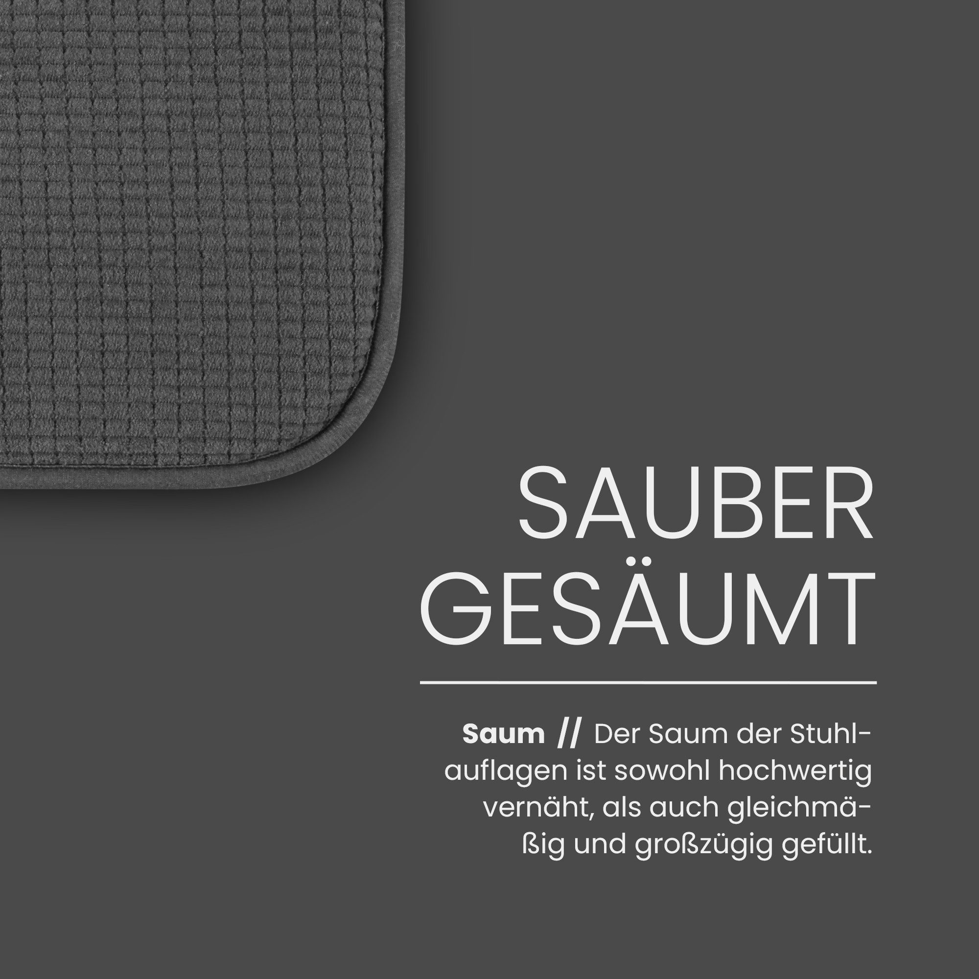 Bestlivings Stuhlkissen Struktur 38x38 cm, verschiedene Farben & Sets, Anti-Rutsch-Rückseite, angenehme Polsterung, für Indoor/Outdoor – Bild 3 von 5