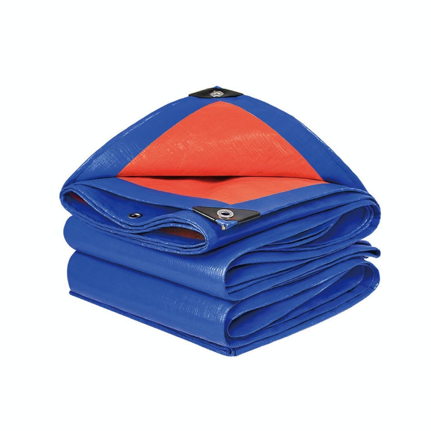 LuxusKollektion Schutzplane Abdeckplane 160g/m² 1x1m Blau/Orange Allzweck (1-St)