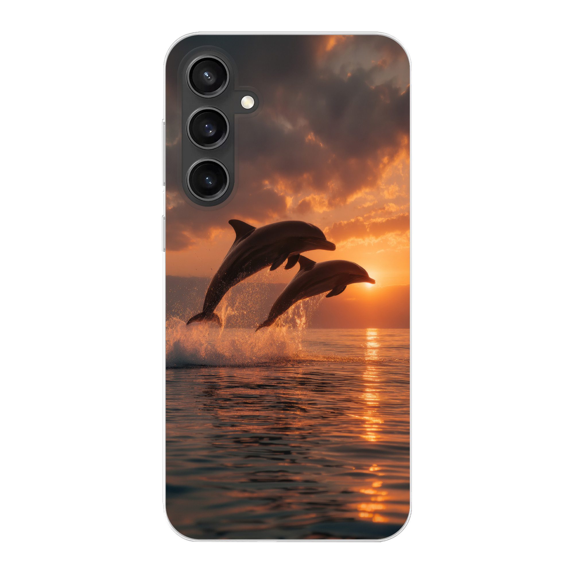 MuchoWow Handyhülle für Samsung Galaxy S23 FE Delfine - Meer - Realistisch