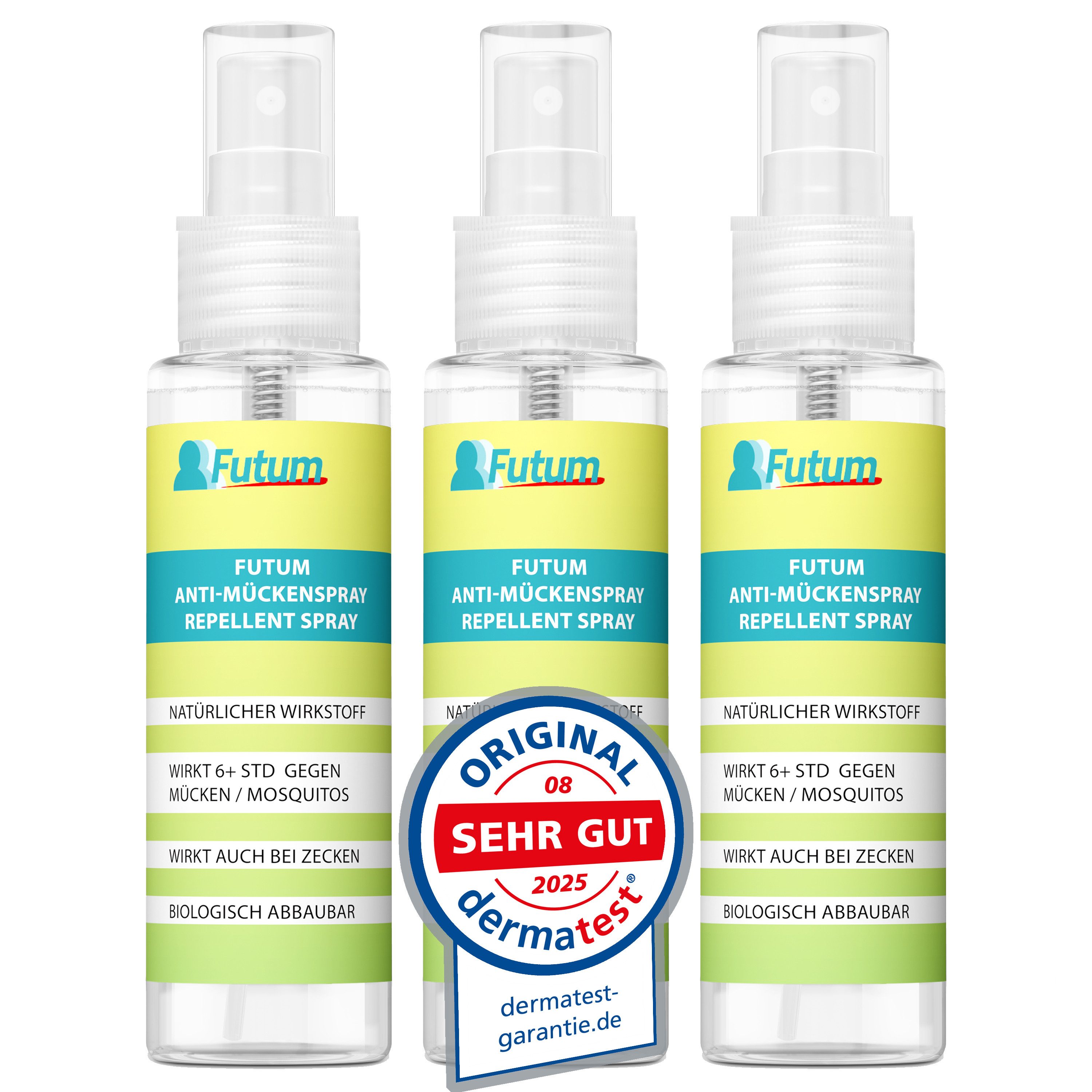 FUTUM Vergrämungsmittel Mückenspray für die Haut, 300 ml, Effektiver 6+ Stunden Mückenschutz für die Haut