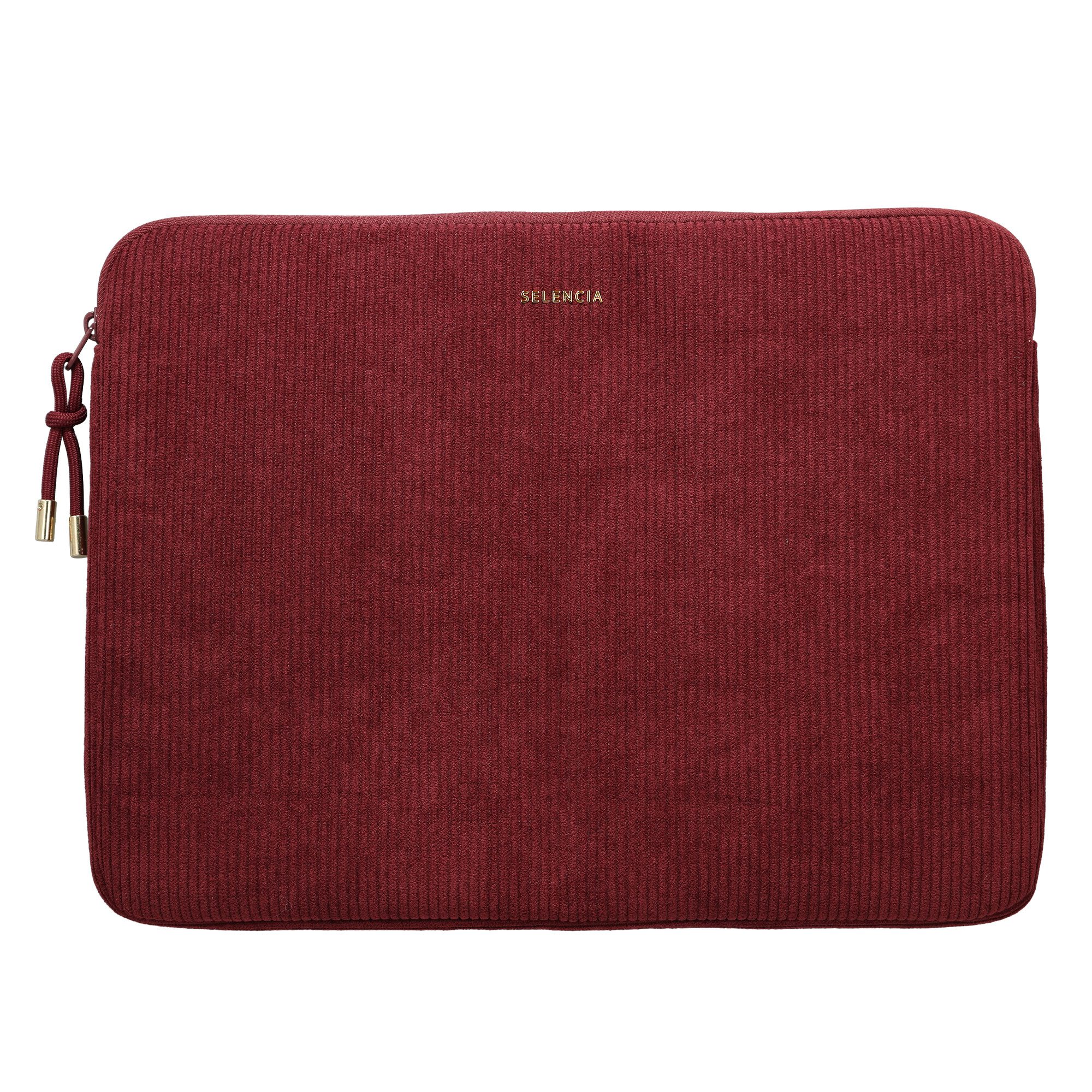Selencia Laptop-Hülle Selencia Cord Laptop Hülle 13-14 Zoll - Laptop Sleeve - Deep Burgundy