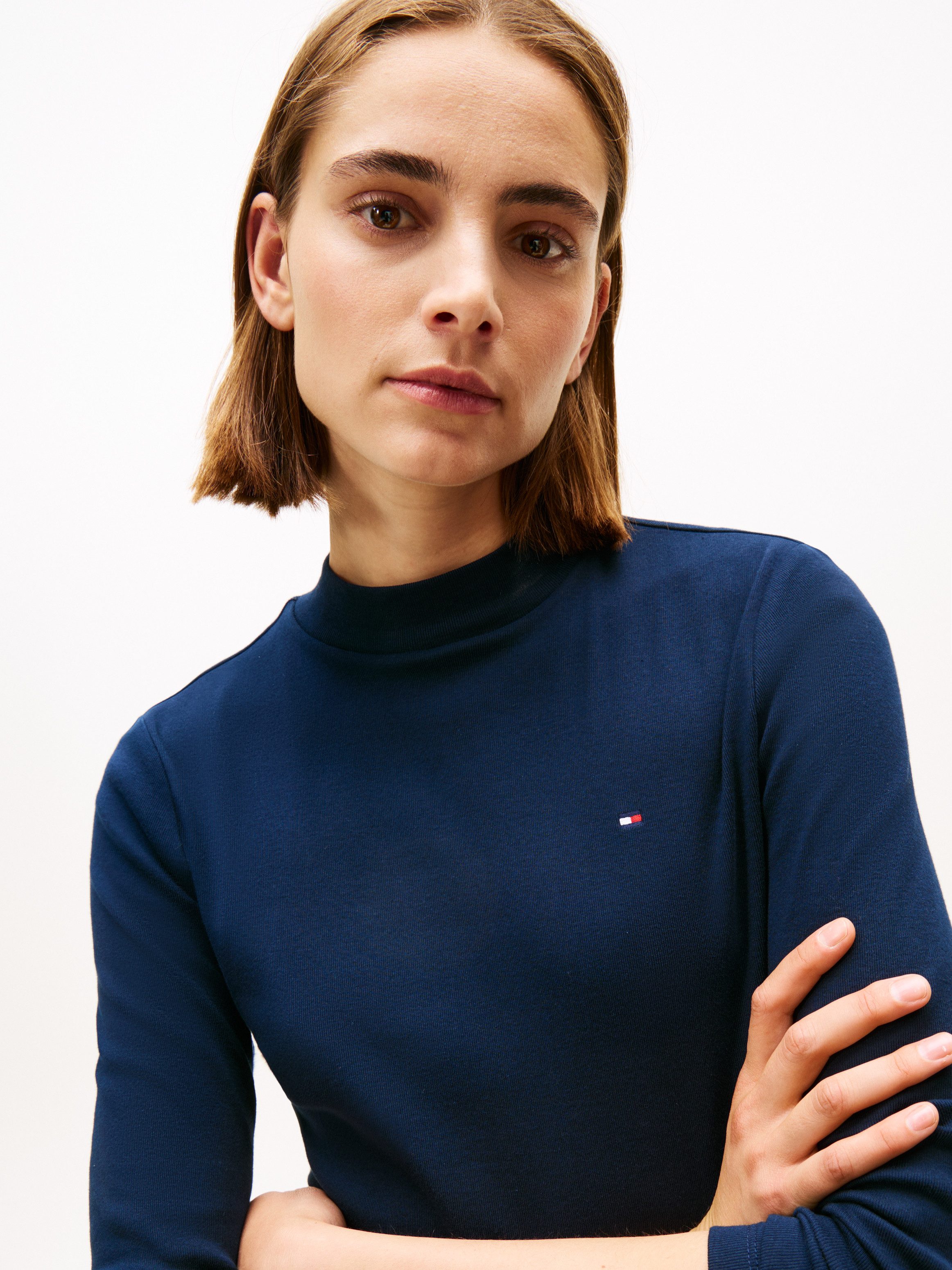 Tommy Hilfiger Langarmshirt SLIM CODY MOCK-NK günstig online kaufen