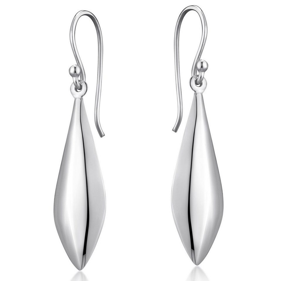 Paar Materia / 925 Silber, Damen hochglanzpoliert Pendel Silber Ohrhänger SO-395, Tropfen Sterling