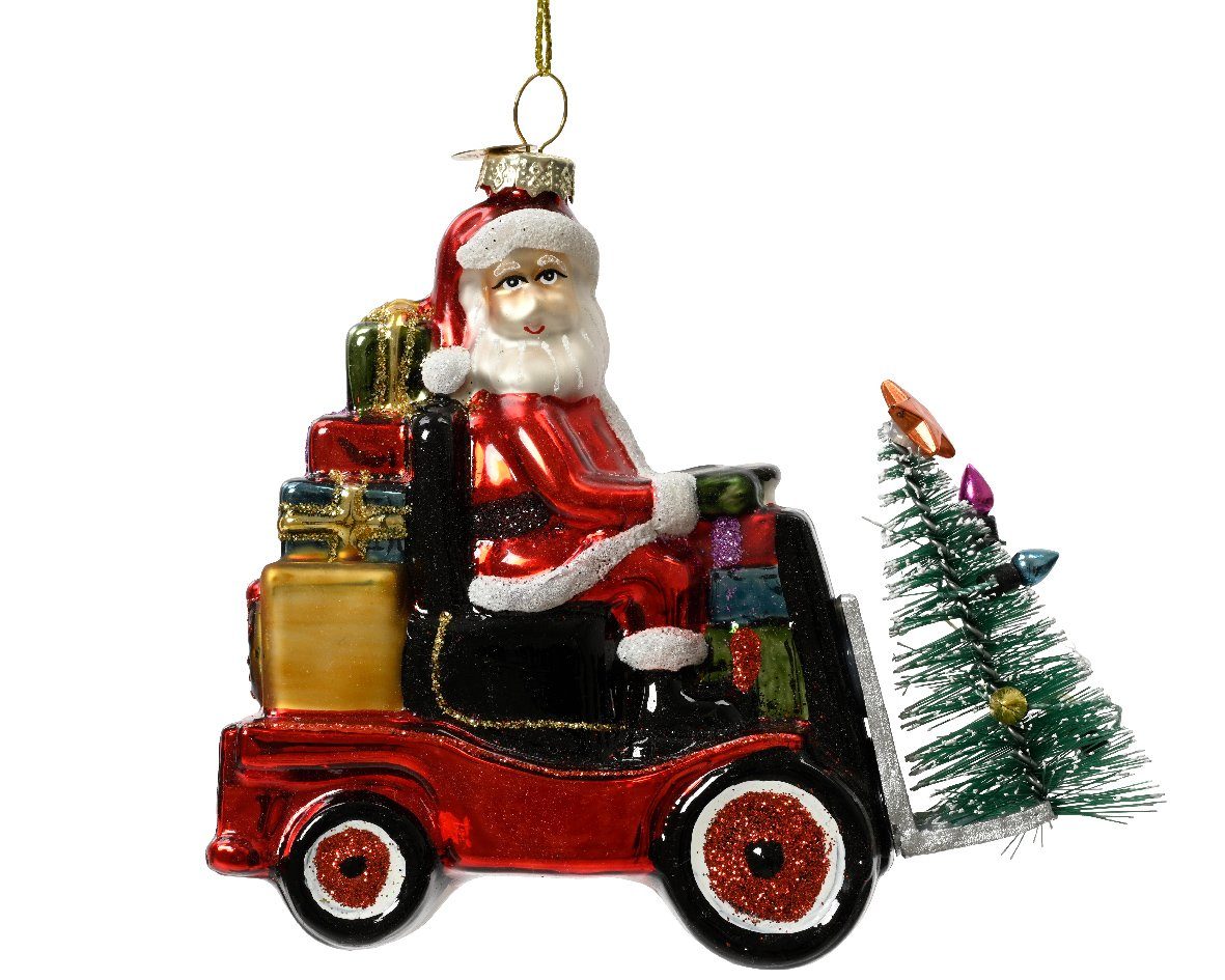 Stapler Weihnachtsmann decorations 12cm auf Decoris Christbaumschmuck, Christbaumschmuck Glas Fahrzeug season bunt
