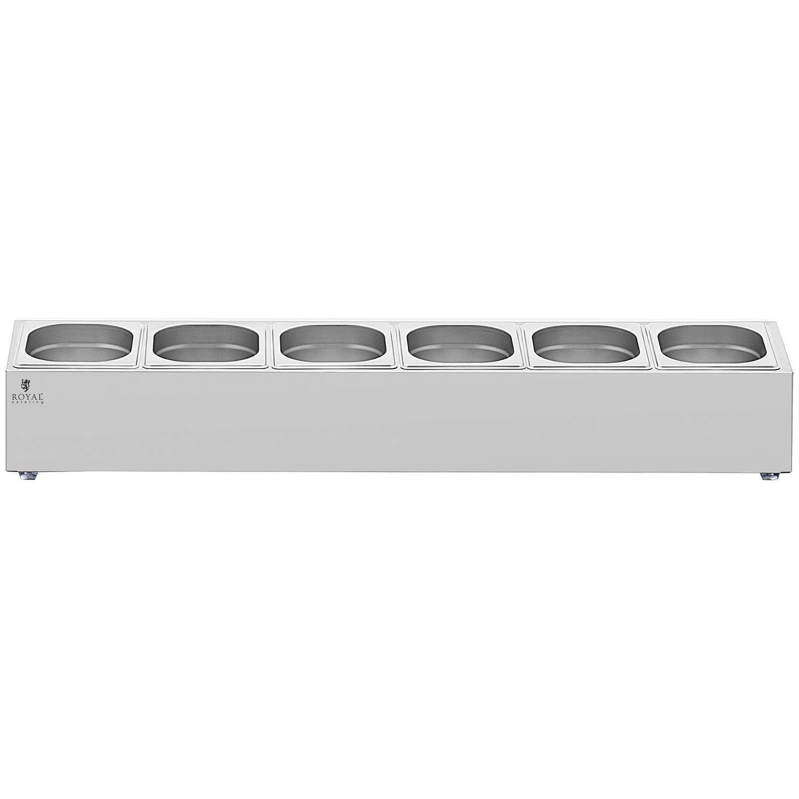 Royal Catering Aufbewahrungssystem GN Aufsatzbord GN-Behälter-Ständer GN-Ständer 6 GN 1/6 Edelstahl 9,6 l – Bild 5 von 5
