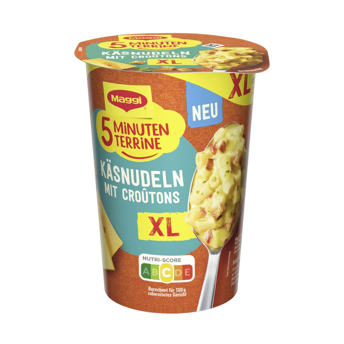 MAGGI Fertiggericht, Maggi 5 Minuten Terrine Käsenudeln Taste XL Cup Packung 87g