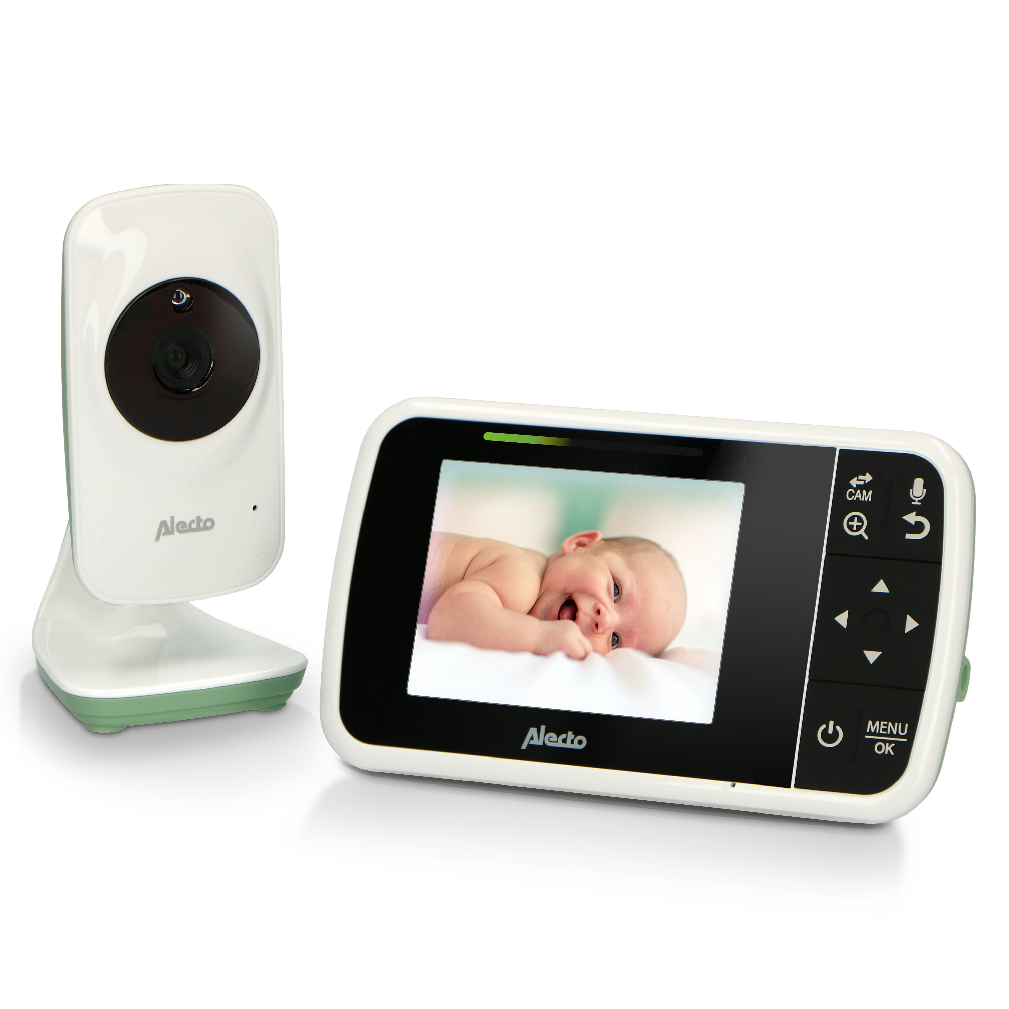 Alecto Baby Video-Babyphone DVM-135, Elternteil, 4 Babyteil, erweiterbar Kameras VOX-Funktion, auf und Energiespar-Modus