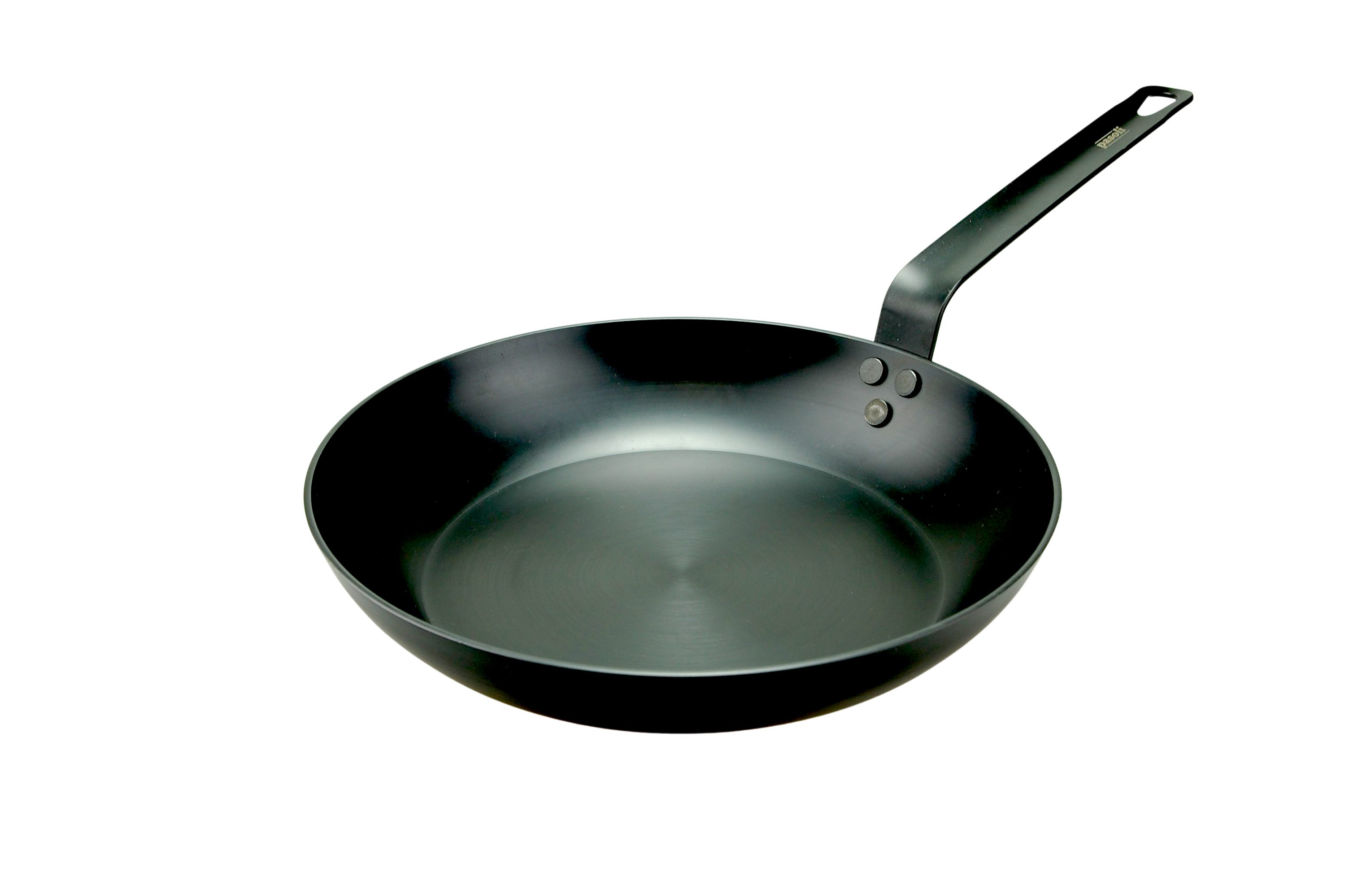 pasoli Bratpfanne aus Carbonstahl, voreingebrannt, Kohlenstoffstahl, Induktionsgeeignet, Durchmesser 28cm
