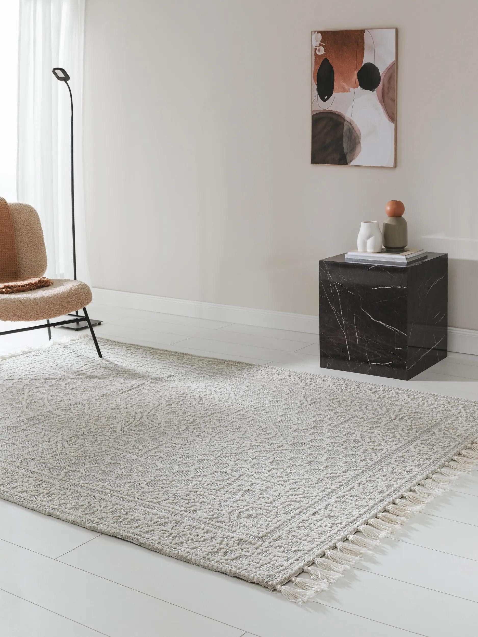 benuta Teppich Elias, rechteckig, Höhe: 6 mm, Teppich Wohnzimmer, Schlafzimmer, Esszimmer, Flur, Kunstfaser, Cozy