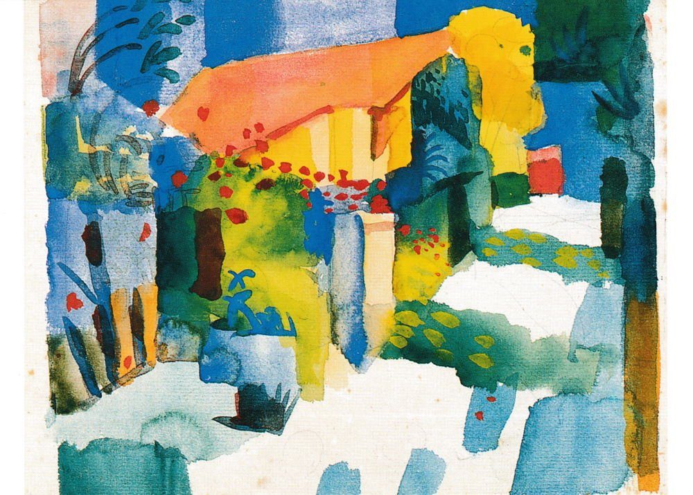 Postkarte Kunstkarte August "Haus Macke Garten" im