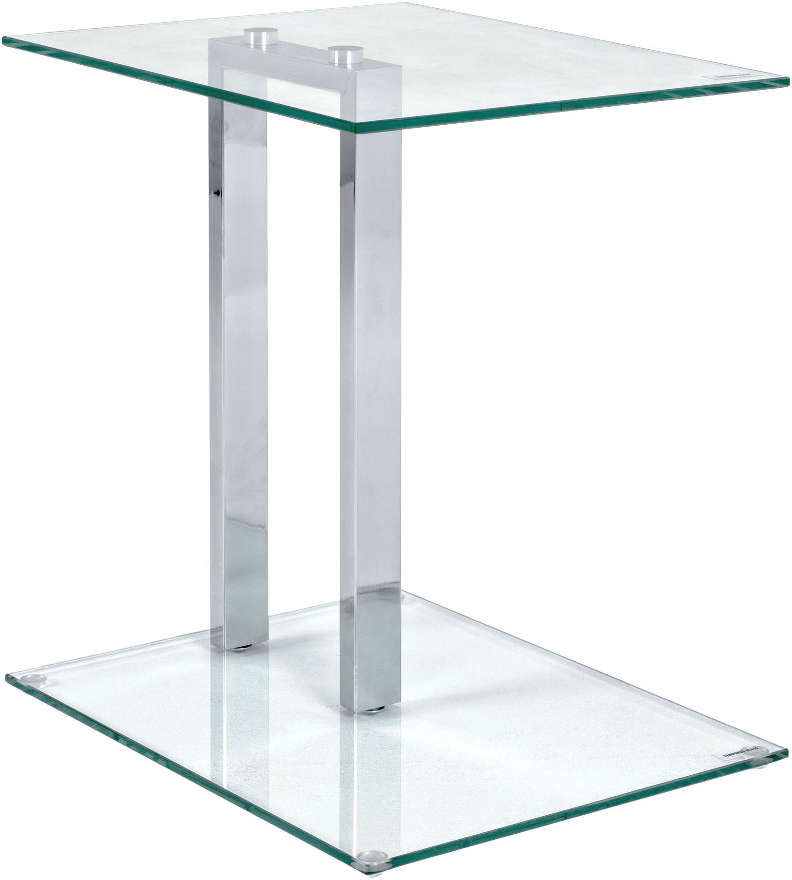 HAKU Beistelltisch Sofatisch, Wohnzimmertisch (1-St), rechteckig - aus Metall Silber B/T/H 45/35/50 cm