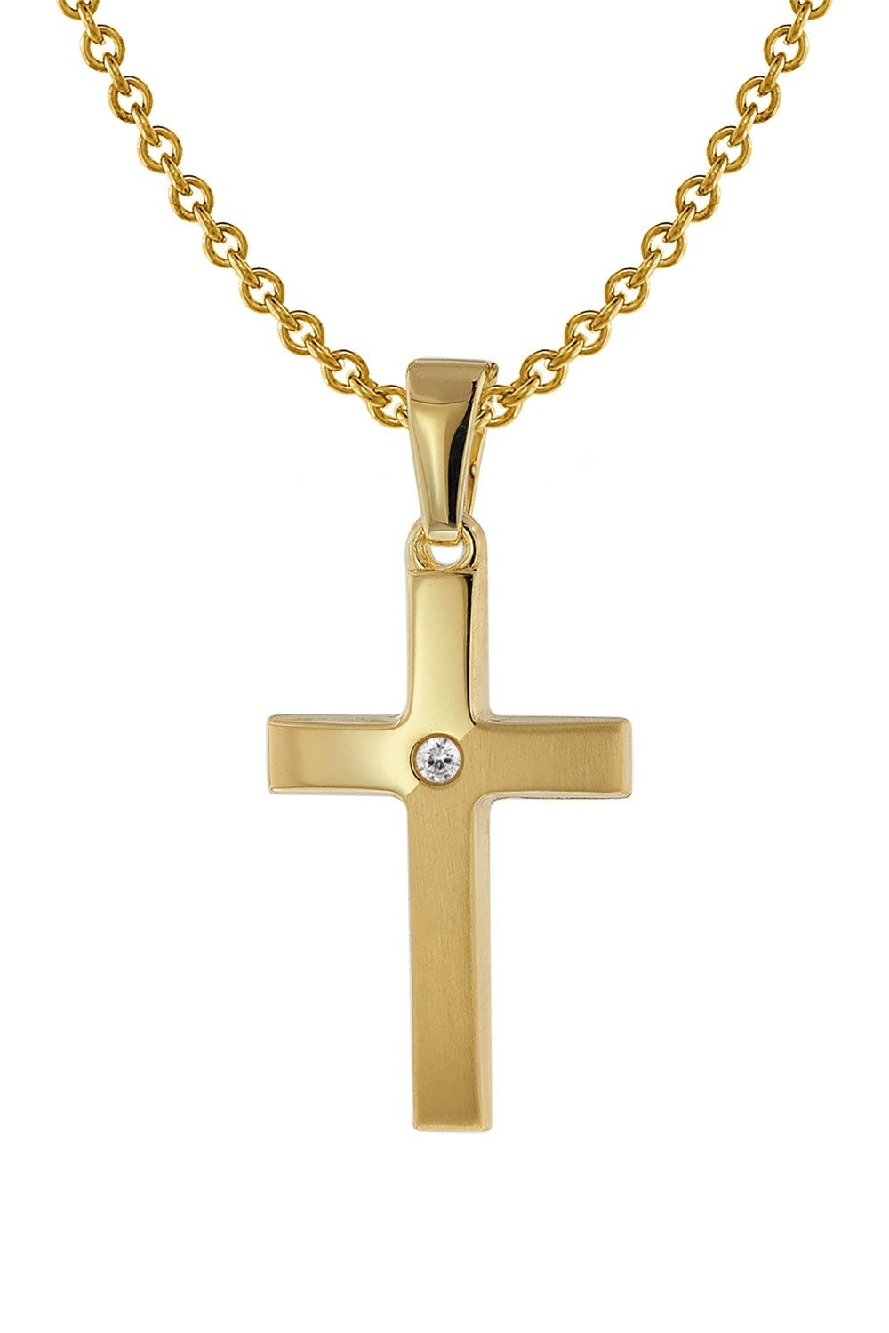 trendor Kette mit Anhänger Kreuz-Anhänger Gold günstig online kaufen