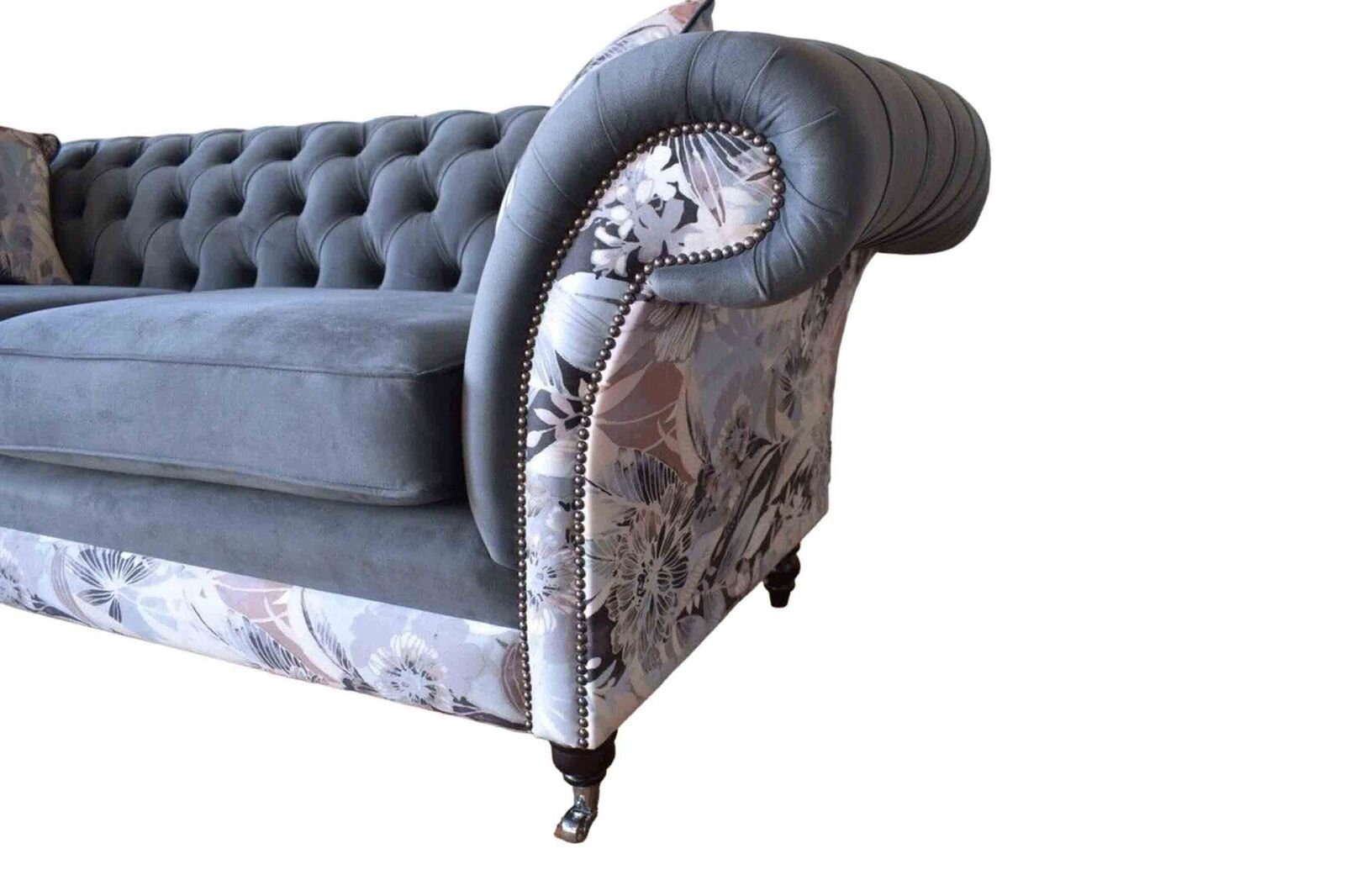 Design Sofa Made Sitzer Sitz 3 JVmoebel Europe Sofa Luxus Textil Couch, Dreisitzer Polster in Blauer