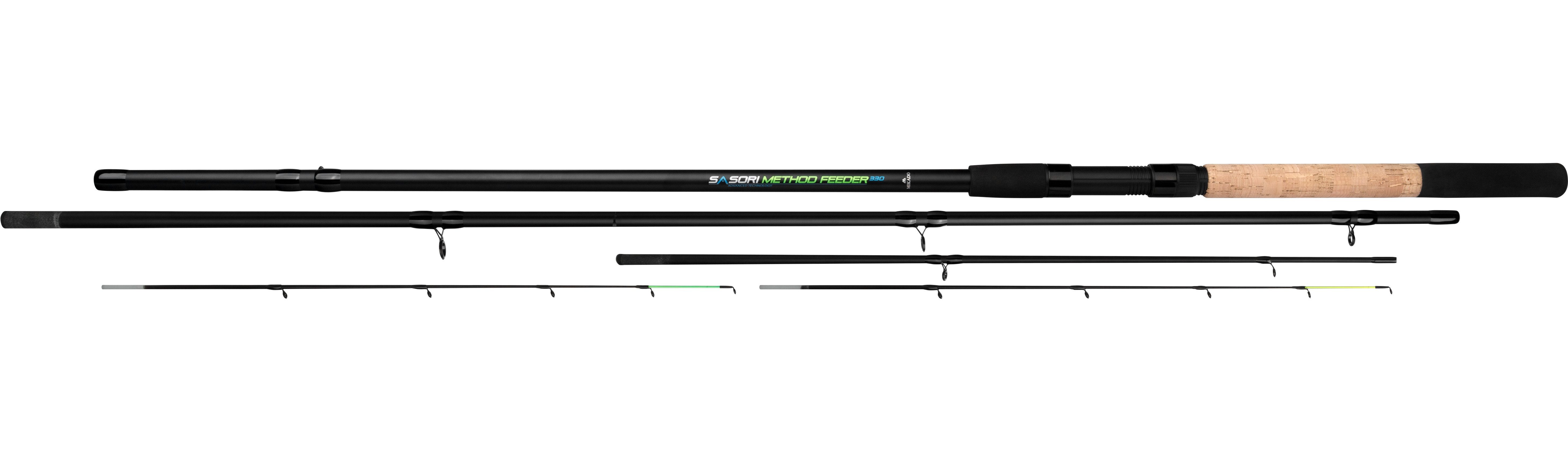 MIKADO Total Fishing Feederrute SASORI Method Feeder Rute 300 330 360 - Wurfgew. bis 80g + 2 Spitzen, Tolle Rute in edlem Design