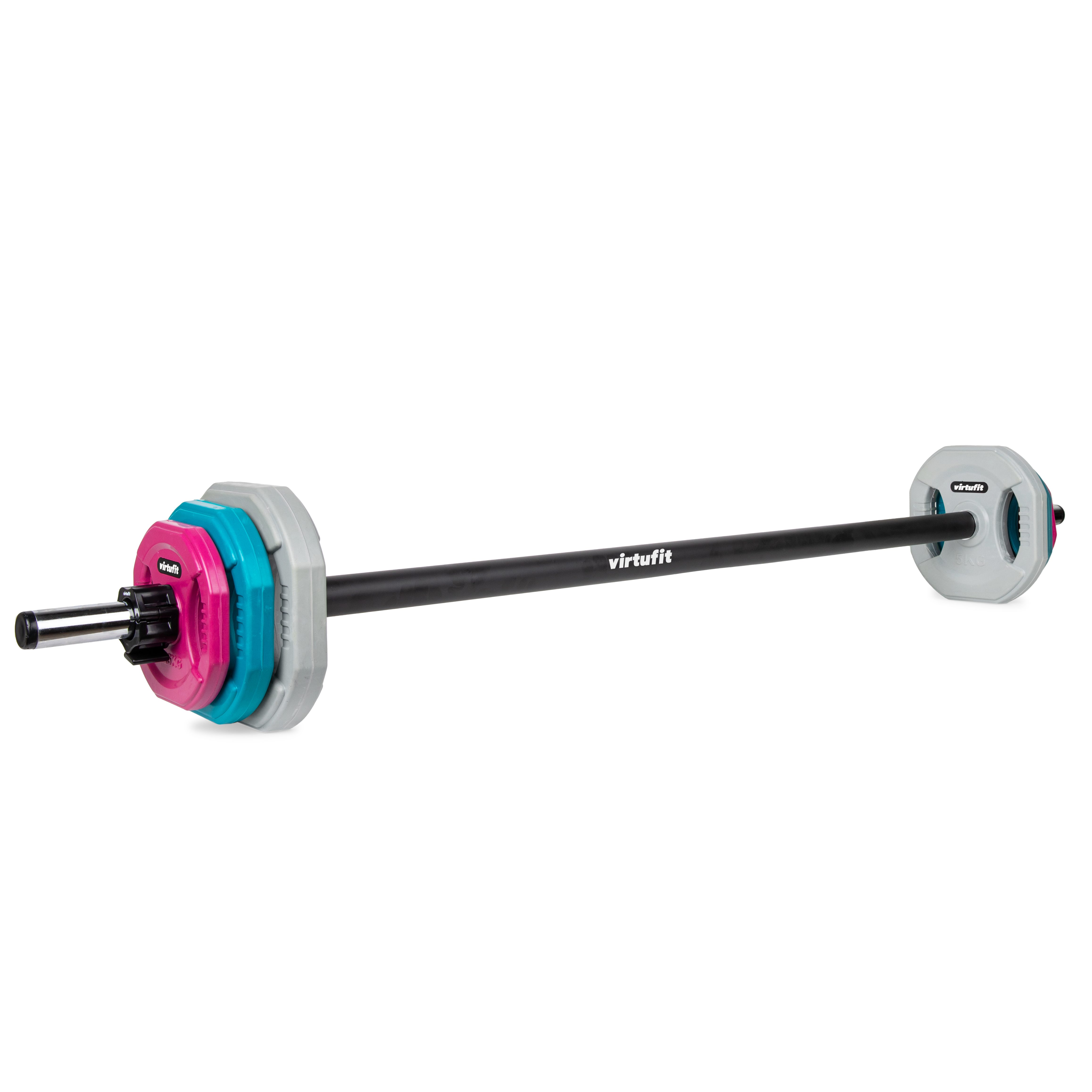 VirtuFit Hantel-Set VirtuFit Aerobic Pump Set Pro Rubber 20 kg Gewichtsplatten Set